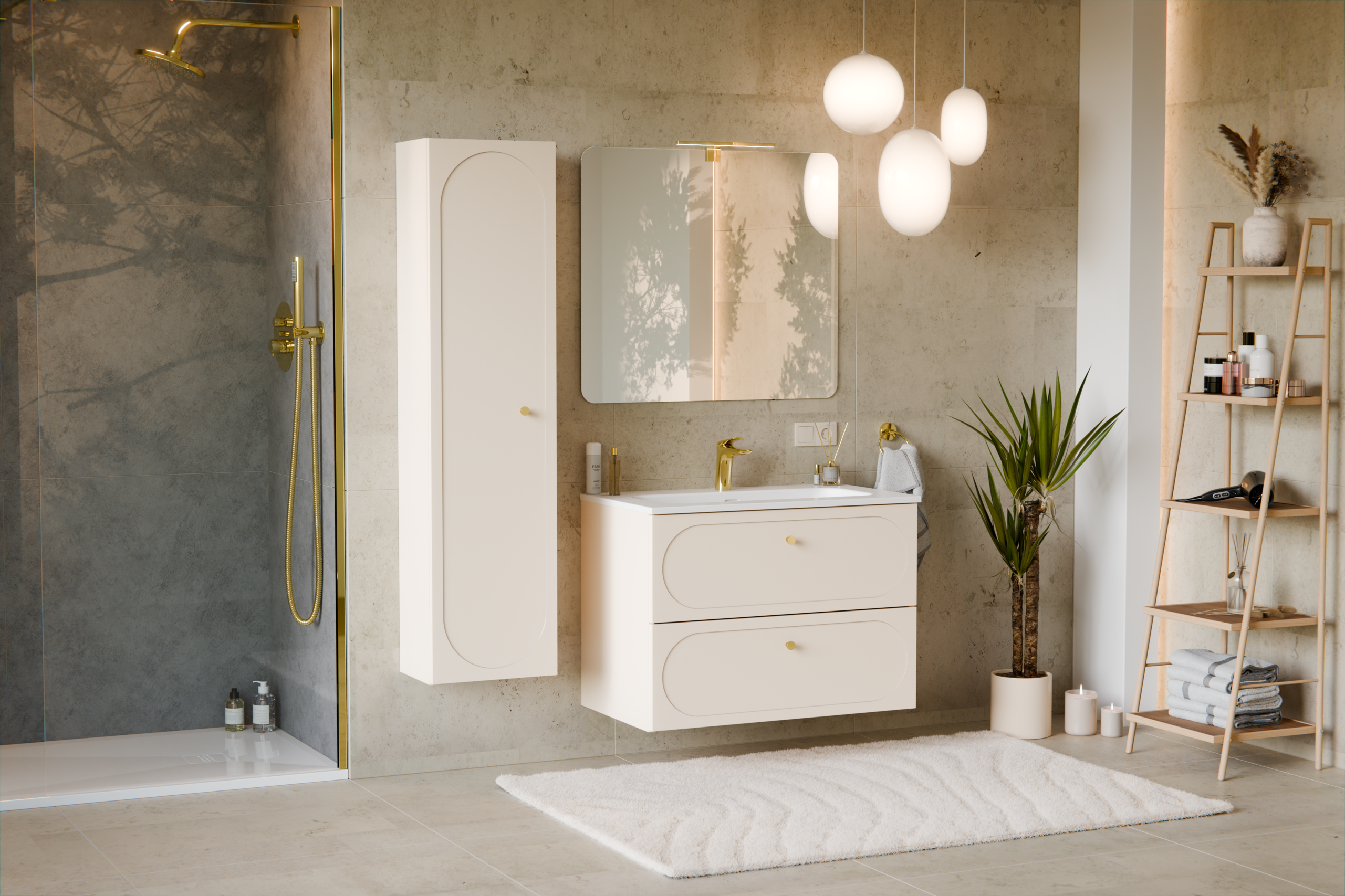 Donna Unterschrank für Waschbecken, 80 cm, 2 Schubladen