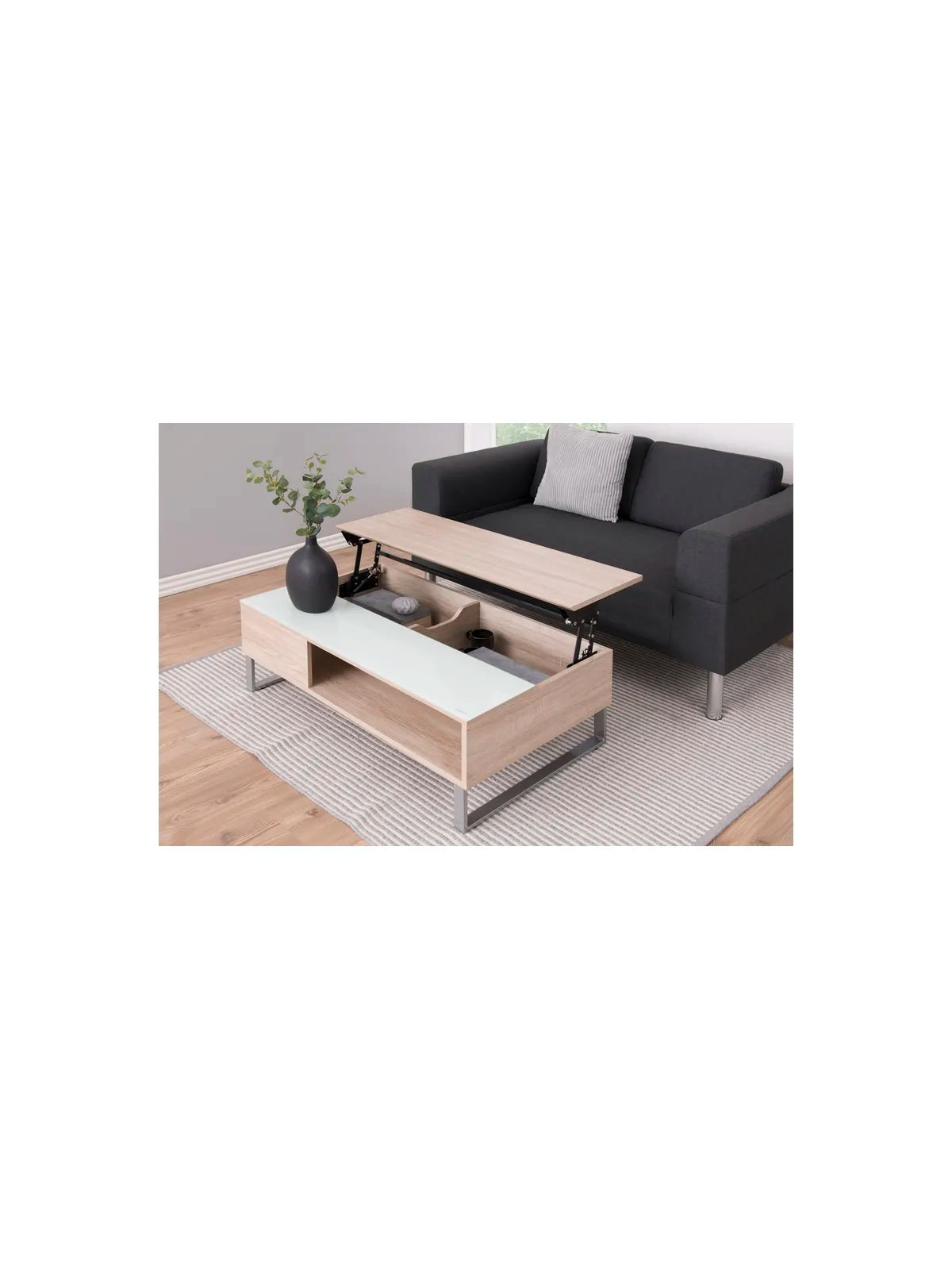 Azalea Couchtisch Weiss Gehärtetet Glas