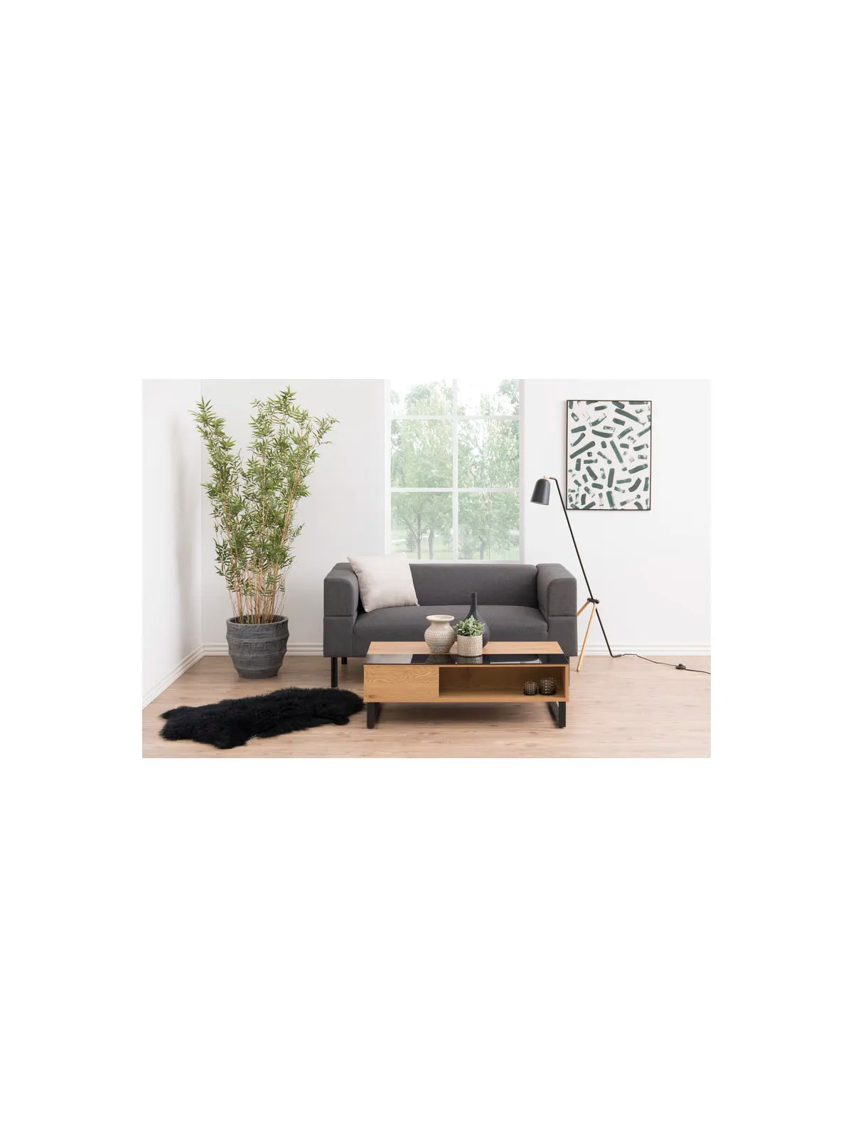 Azalea Couchtisch Schwarz Gehärtetet Glas