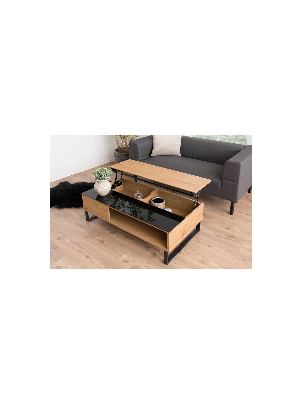 Azalea Couchtisch Schwarz Gehärtetet Glas