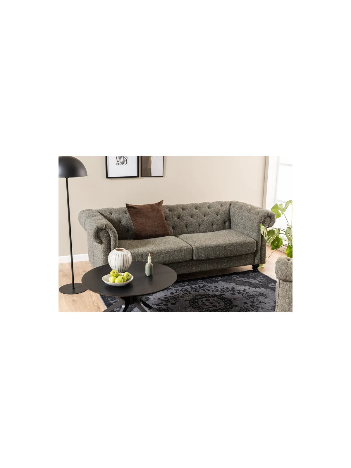 Duncan Couchtisch Matt Schwarz PU Lackiert Eiche Furnier