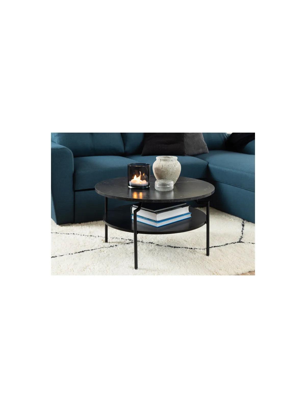Goldington Couchtisch Marmor Schwarz Izmir Melamin