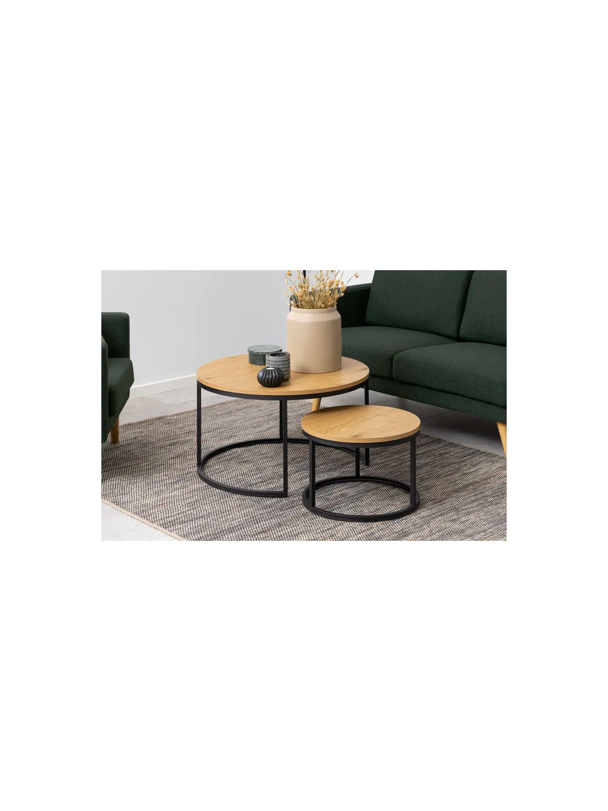Runder Melamin Couchtisch Spiro Wildeiche