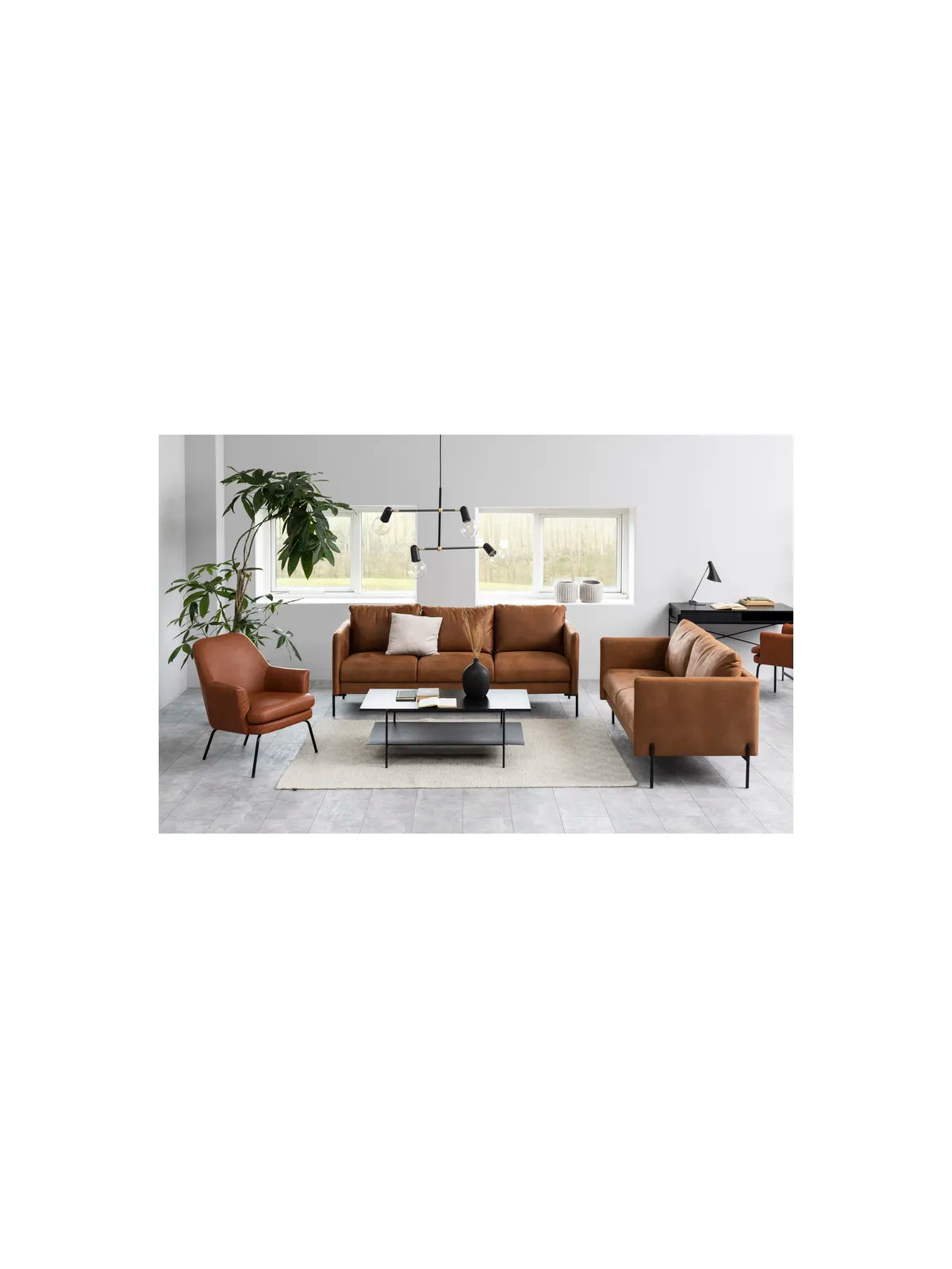 Angus Couchtisch Esche Schwarz Rau Melamin