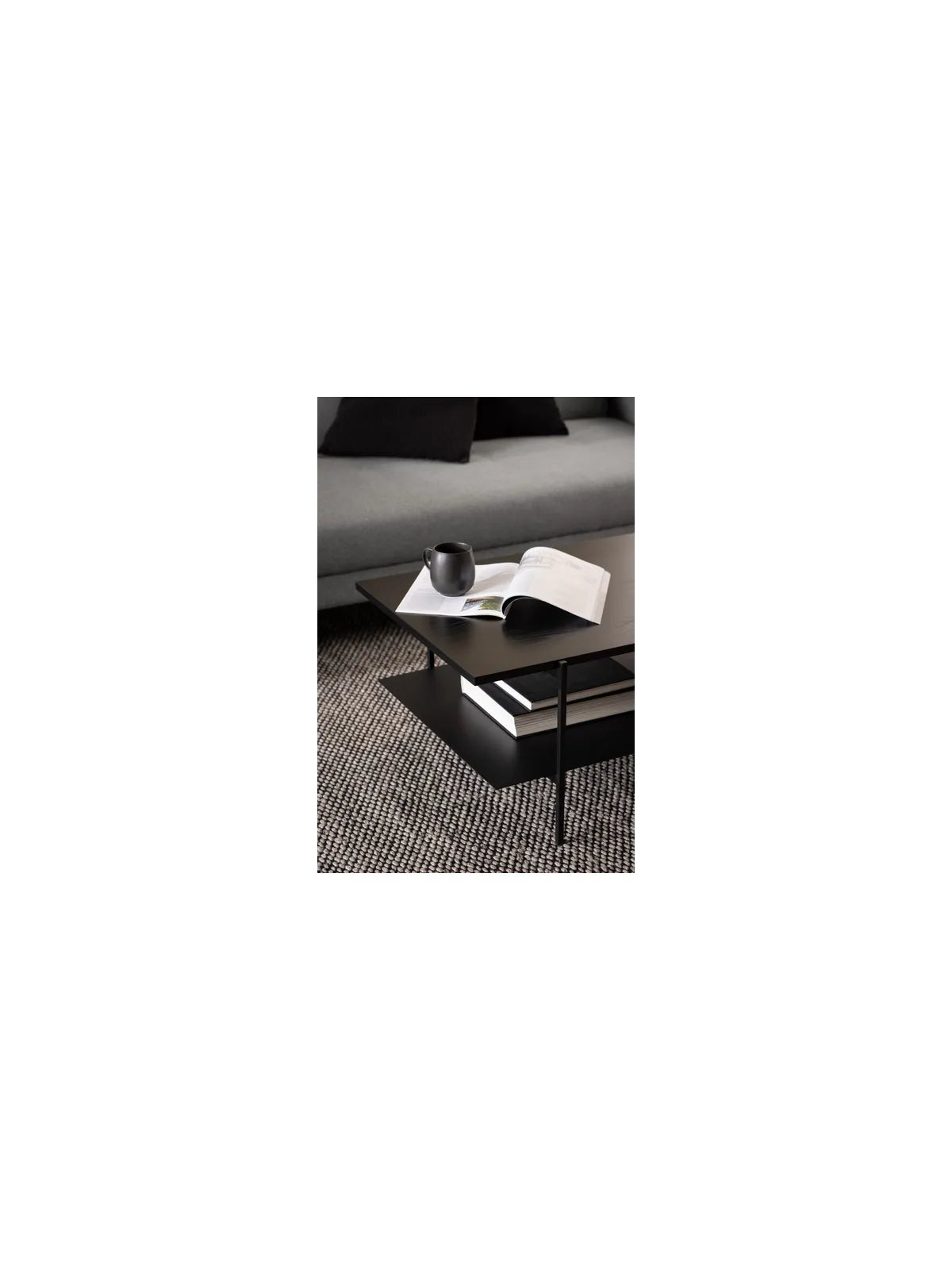 Angus Couchtisch Esche Schwarz Rau Melamin