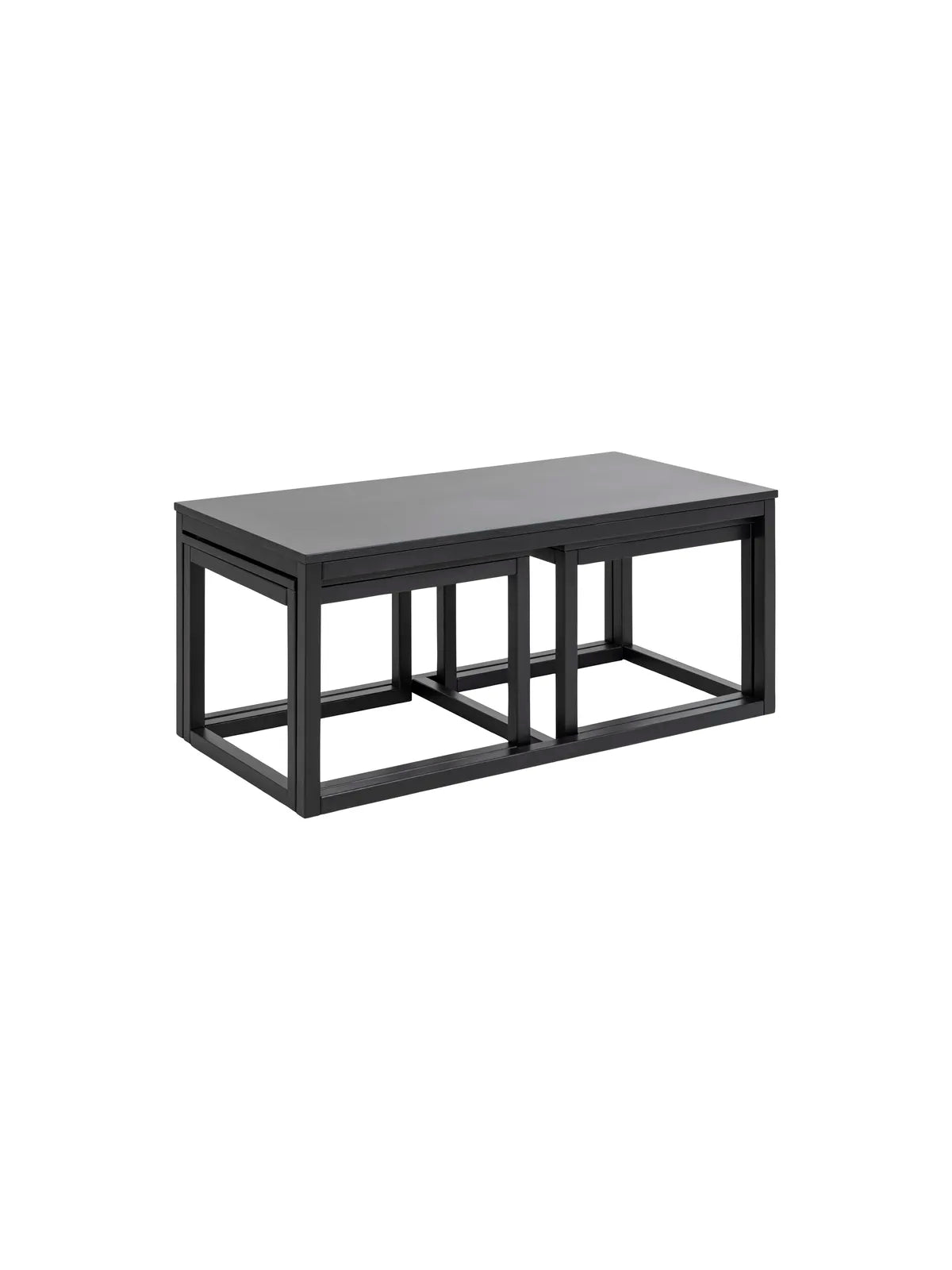 Cornus Couchtisch Schwarz PU Lackiert Eiche Furnier