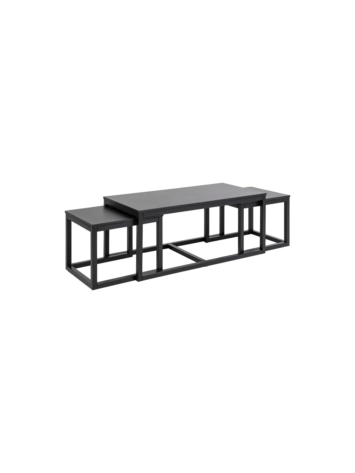 Cornus Couchtisch Schwarz PU Lackiert Eiche Furnier