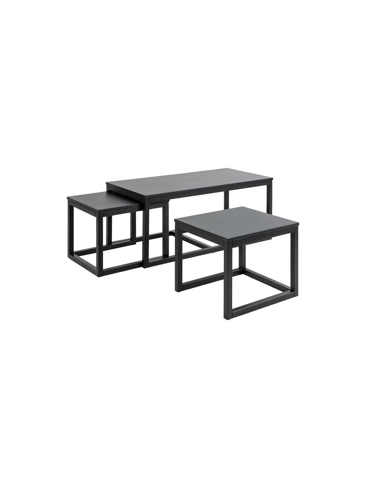 Cornus Couchtisch Schwarz PU Lackiert Eiche Furnier