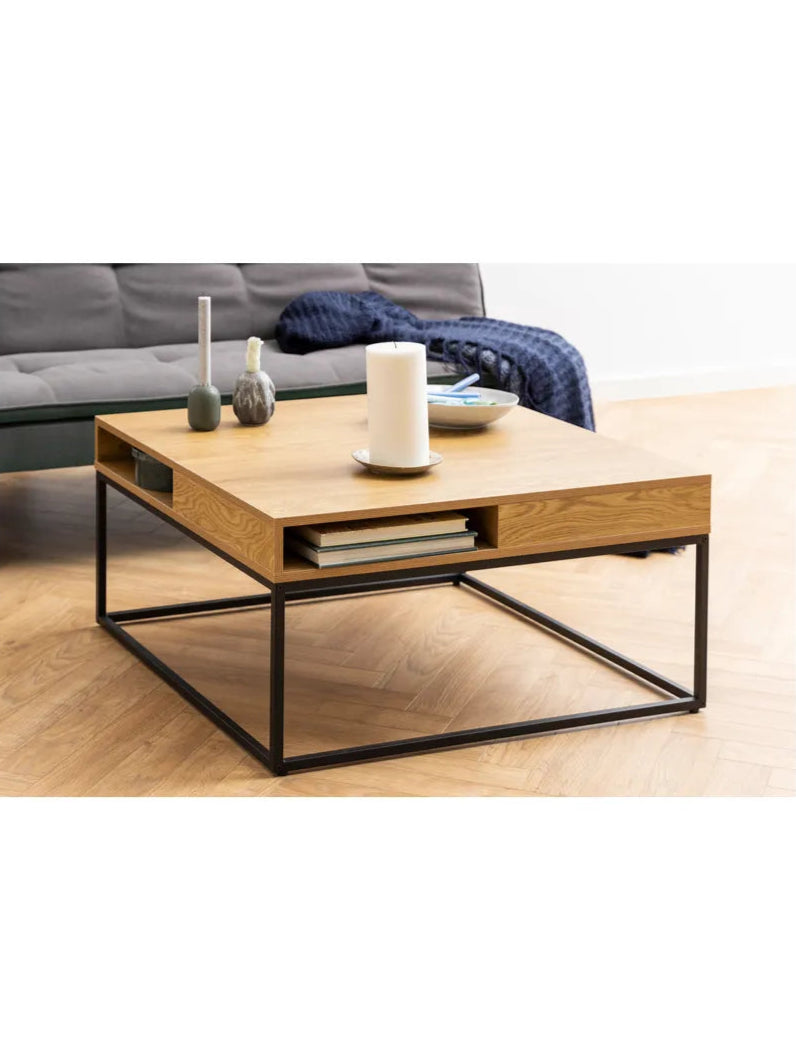 Melamin Couchtisch Willford – matt Wildeiche rau Melamin, 80x80x40 cm