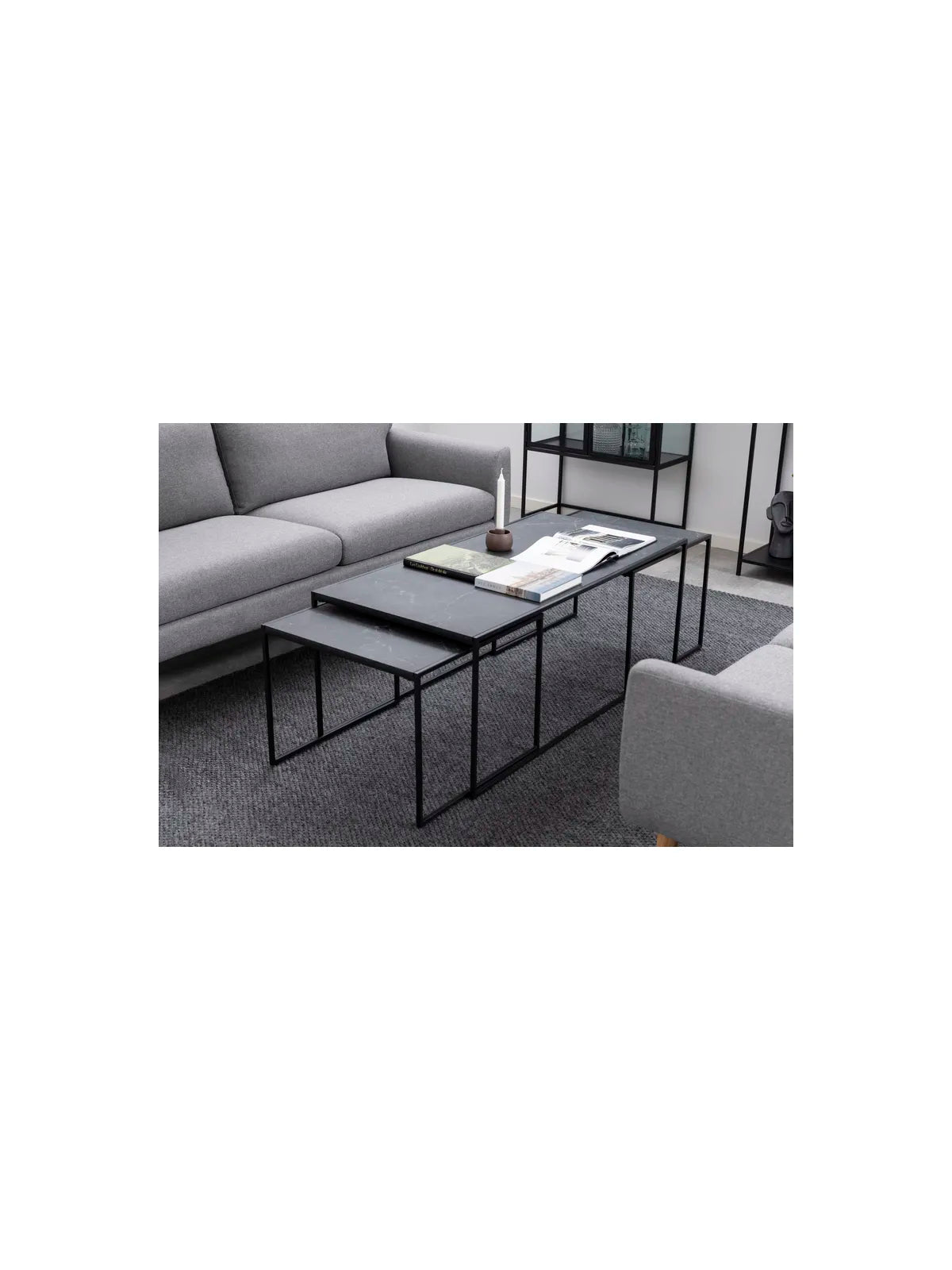 Infinity Couchtisch Izmir Matt Schwarz Rau Melamin