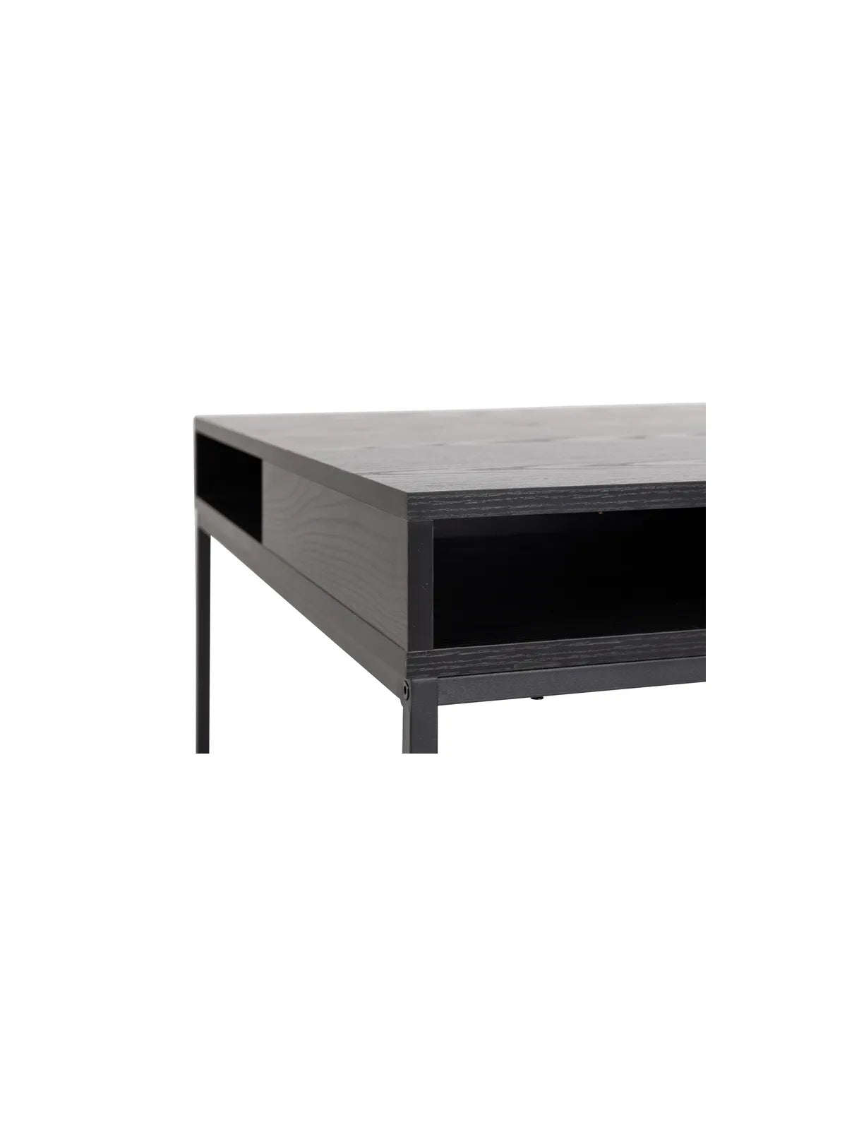 Melamin Couchtisch Willford – Esche schwarz rau Melamin, 80x80x40 cm