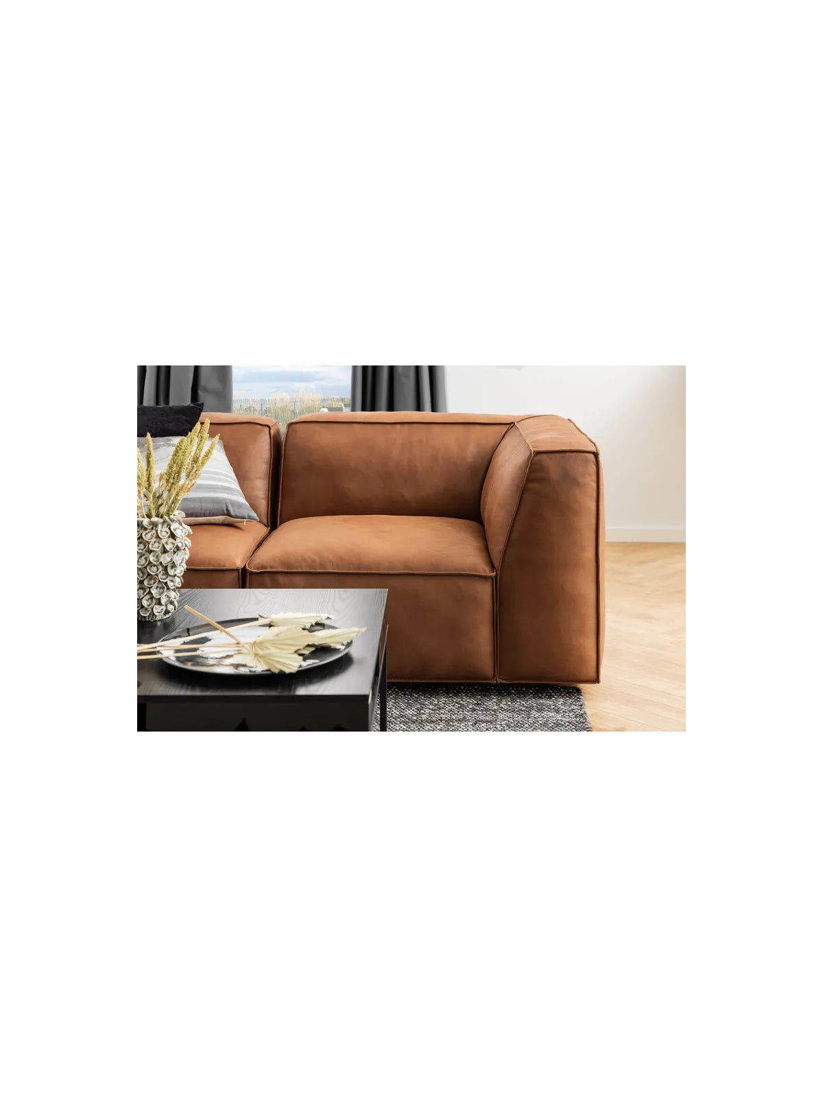 Melamin Couchtisch Willford – Esche schwarz rau Melamin, 80x80x40 cm