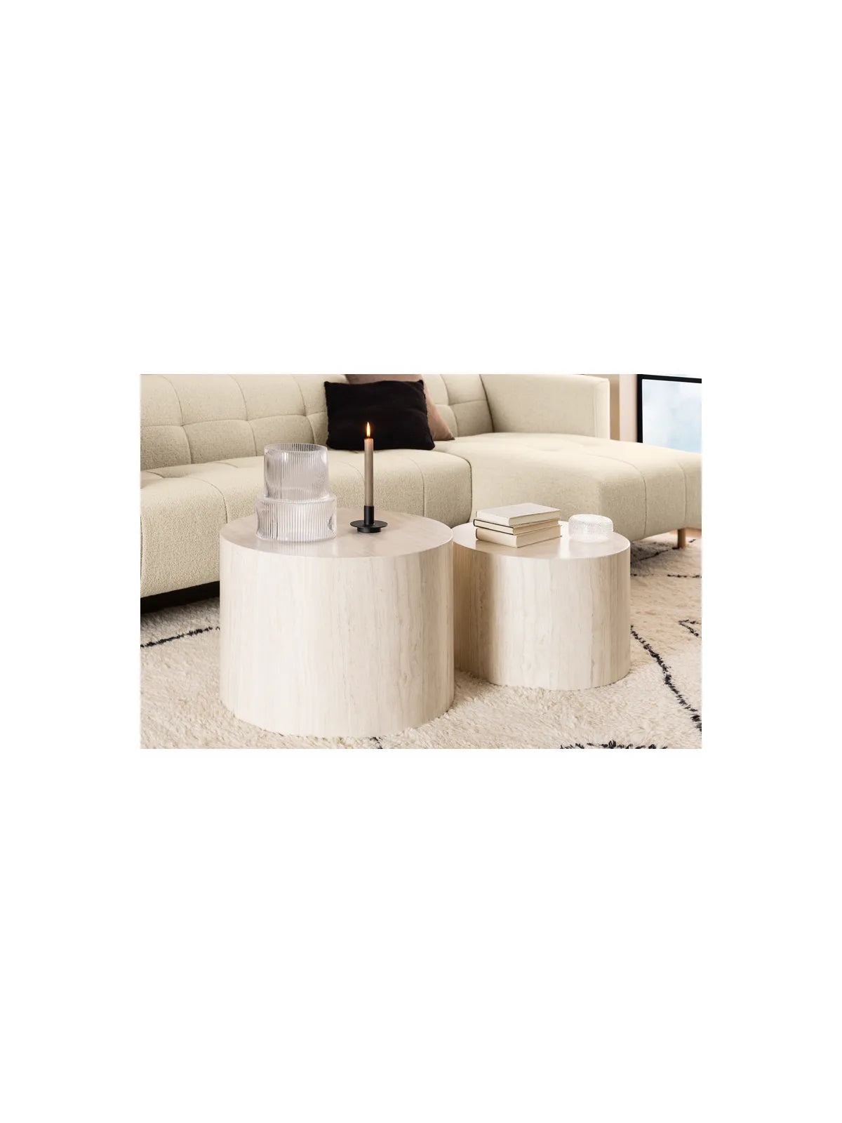 Dice Couchtisch Travertin Rau Papier