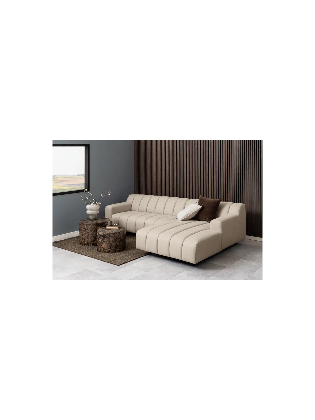 Dice Couchtisch Braun Marmor Delhi Rau Papier