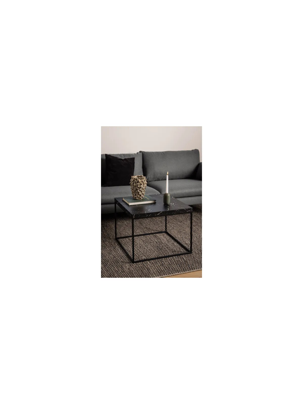 Barossa Couchtisch Marmor Schwarz Marquina Rau Melamin
