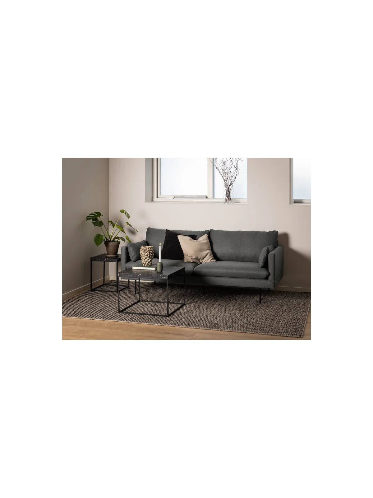 Barossa Couchtisch Marmor Schwarz Marquina Rau Melamin
