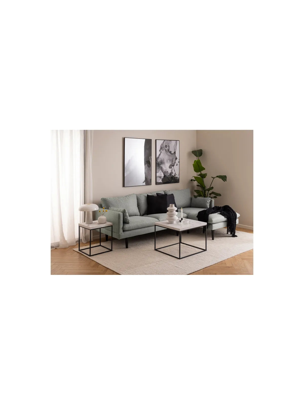 Barossa Couchtisch Marmor Weiss Carrara Rau Melamin