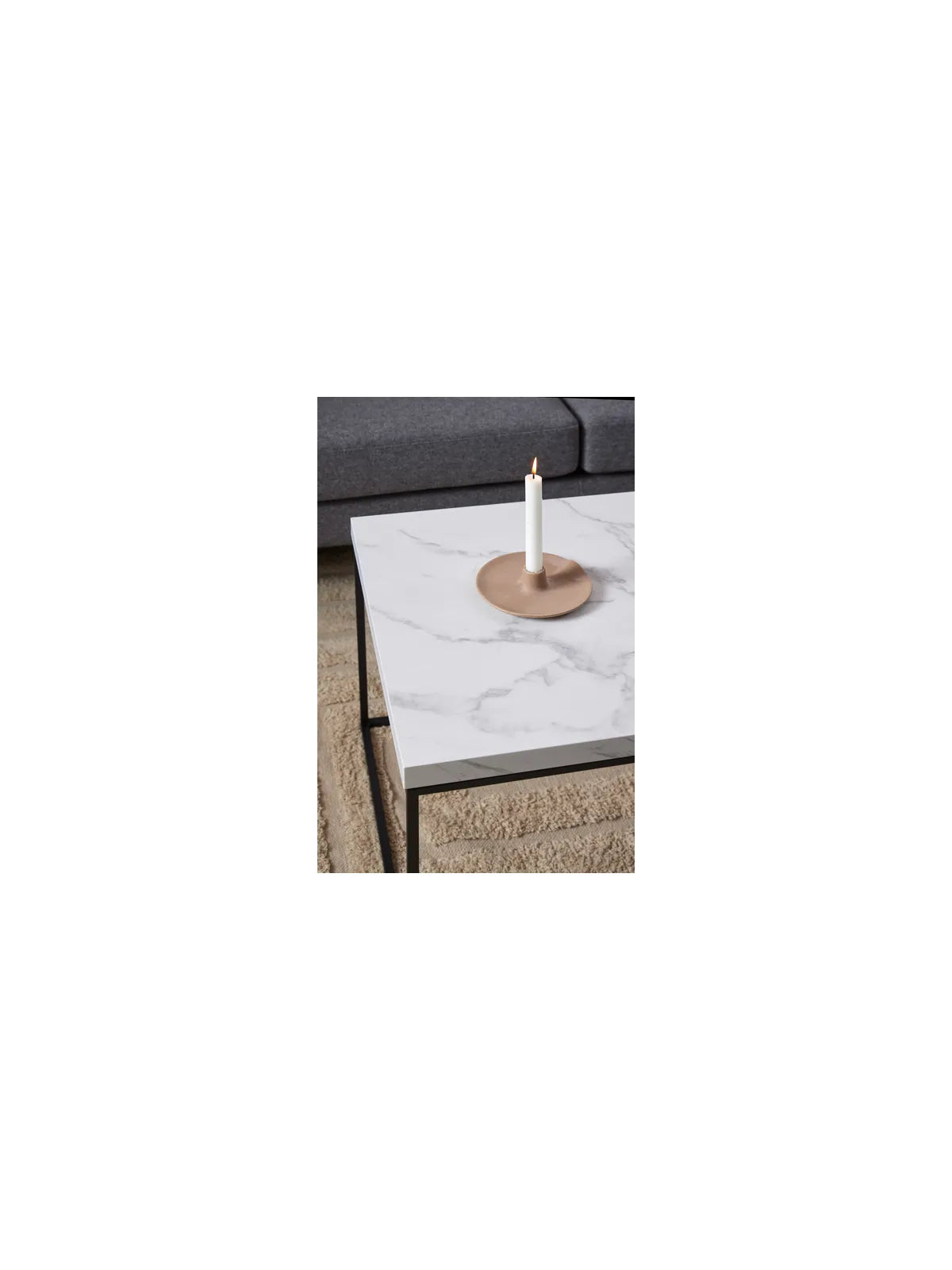 Barossa Couchtisch Marmor Weiss Carrara Rau Melamin