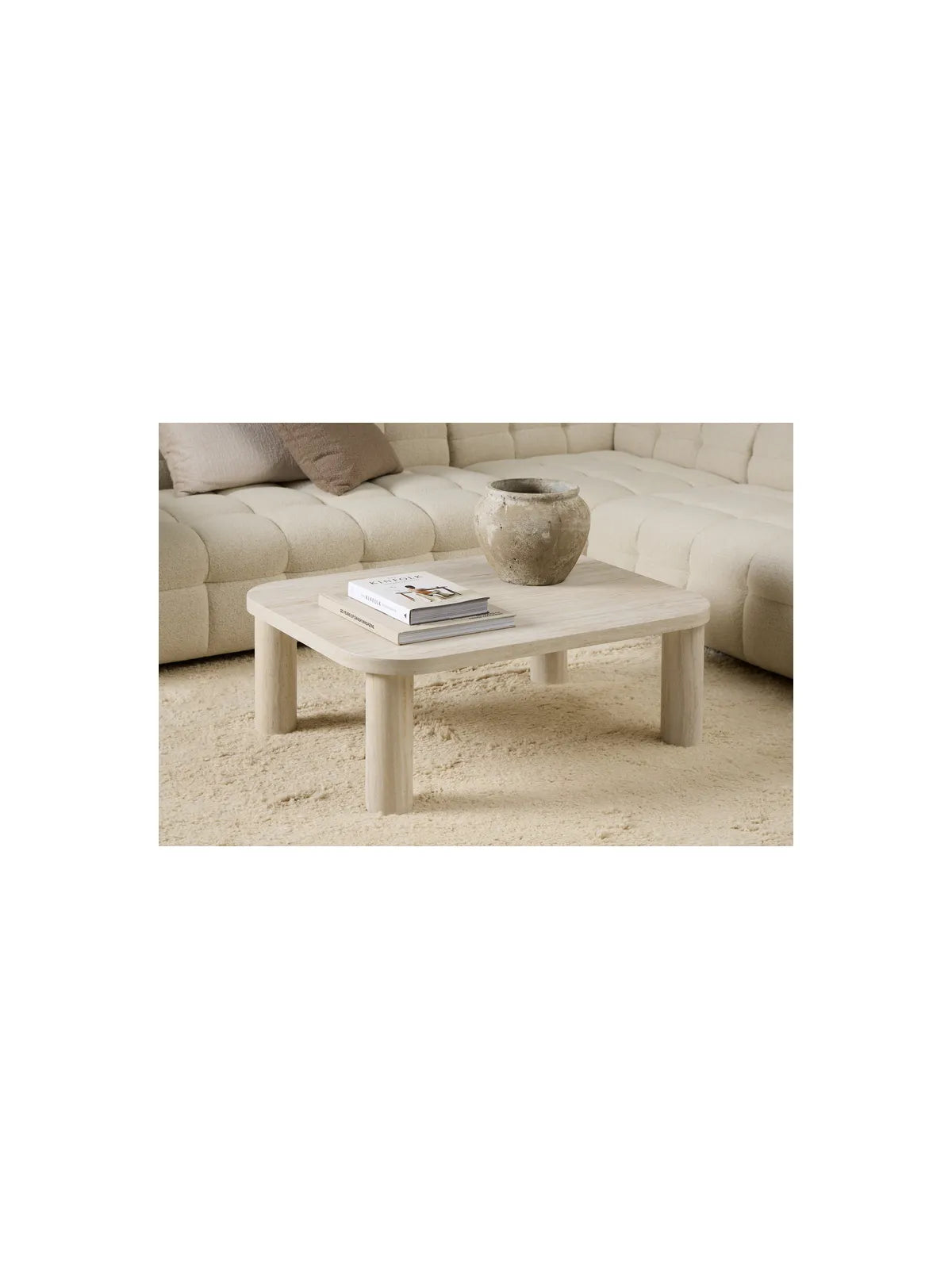 Holz Couchtisch Solano Rau Papier