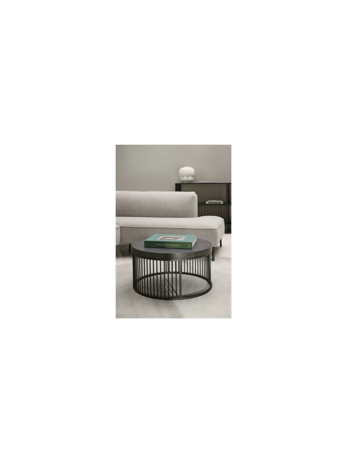 Runder Melamin Couchtisch Strington Schwarz