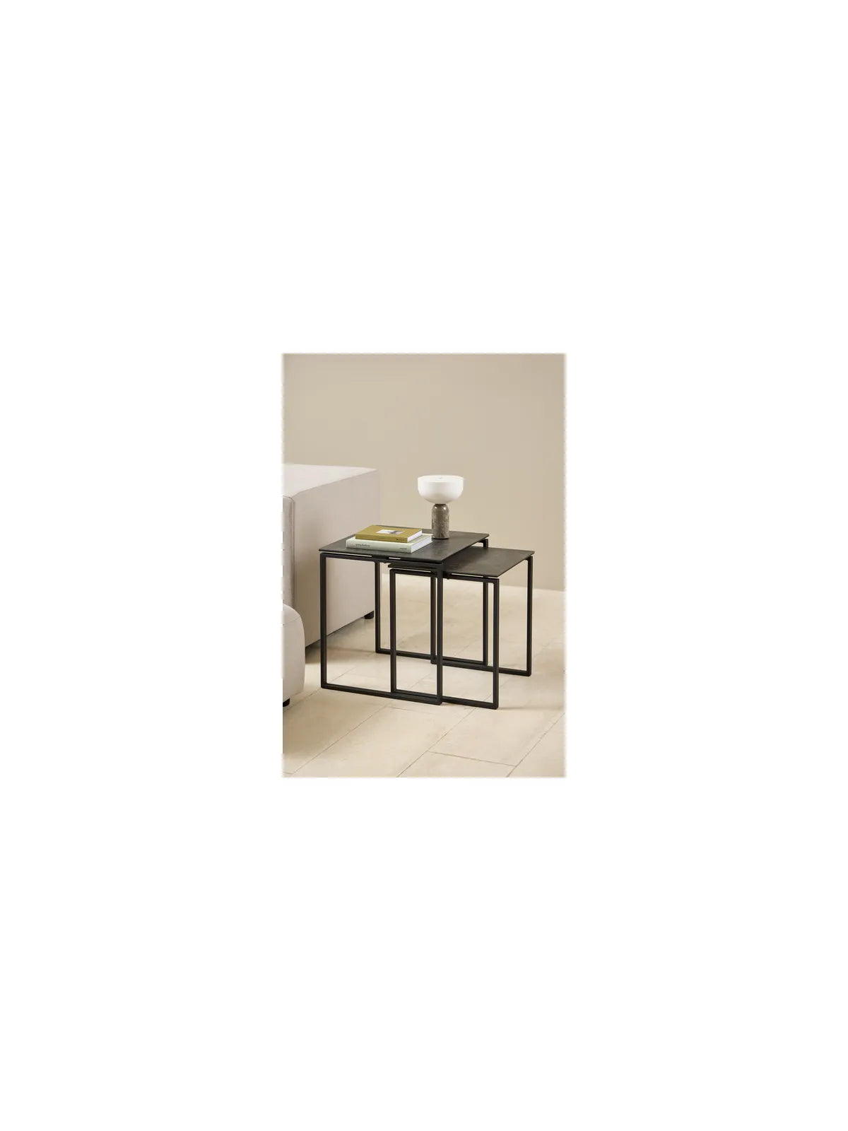 Katrine Couchtisch Schwarz Fairbanks Rau Keramisch