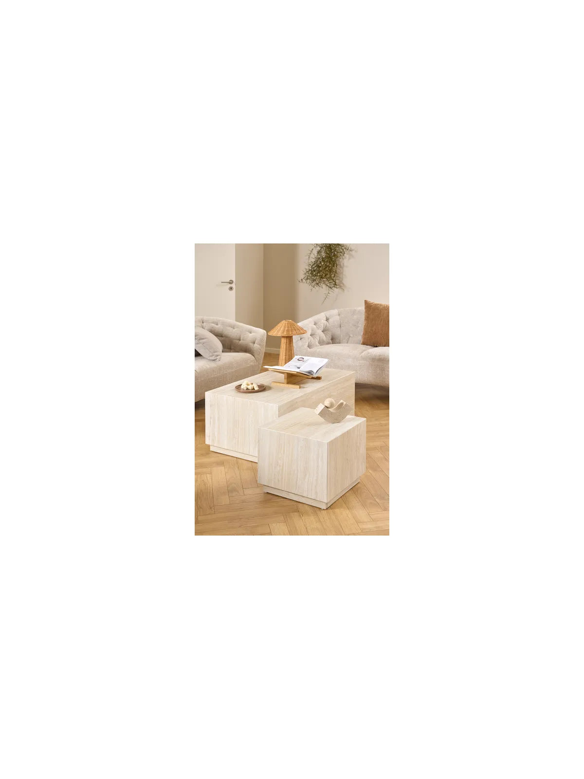 Dice Couchtisch Travertin Rau Papier