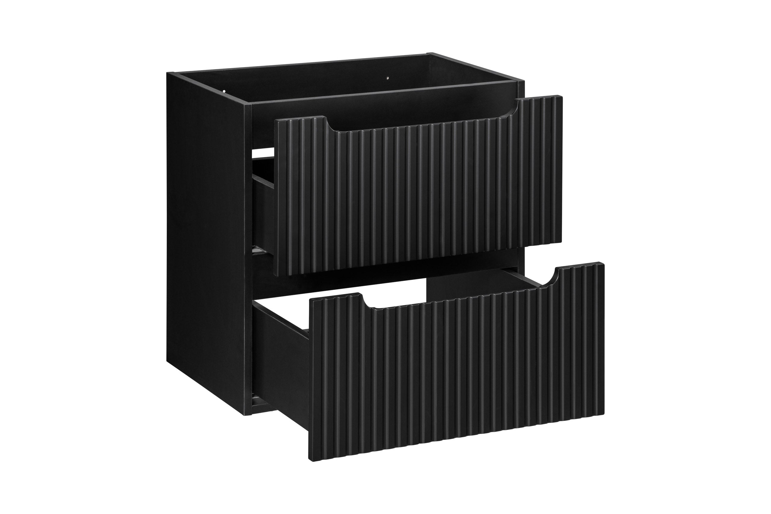 Nova Unterschrank für Waschbecken, 60 cm, 2 Schubladen Schwarz Matt