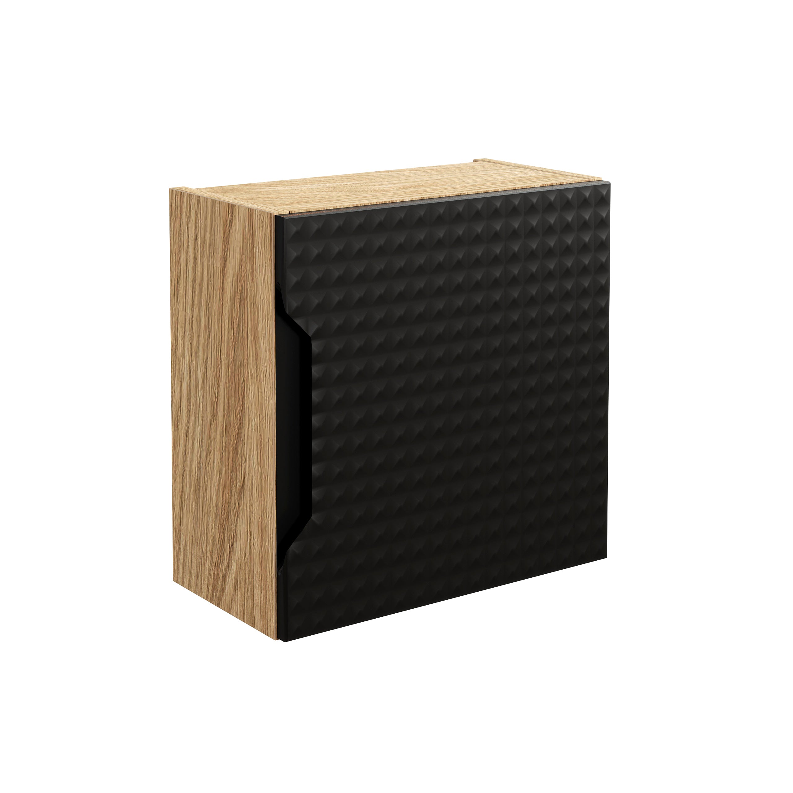 Luxor Oberschrank Qubik 35X35Cm 1 Tür Schwarz Matt, Geölte Eiche