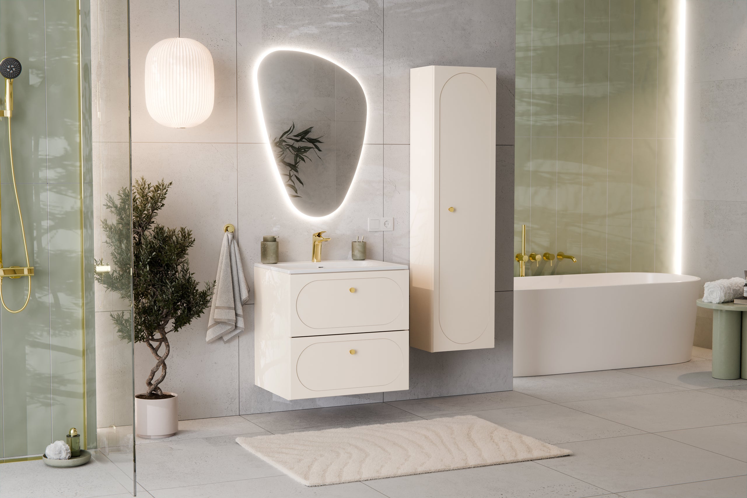 Donna Unterschrank für Waschbecken, 60 cm, 2 Schubladen