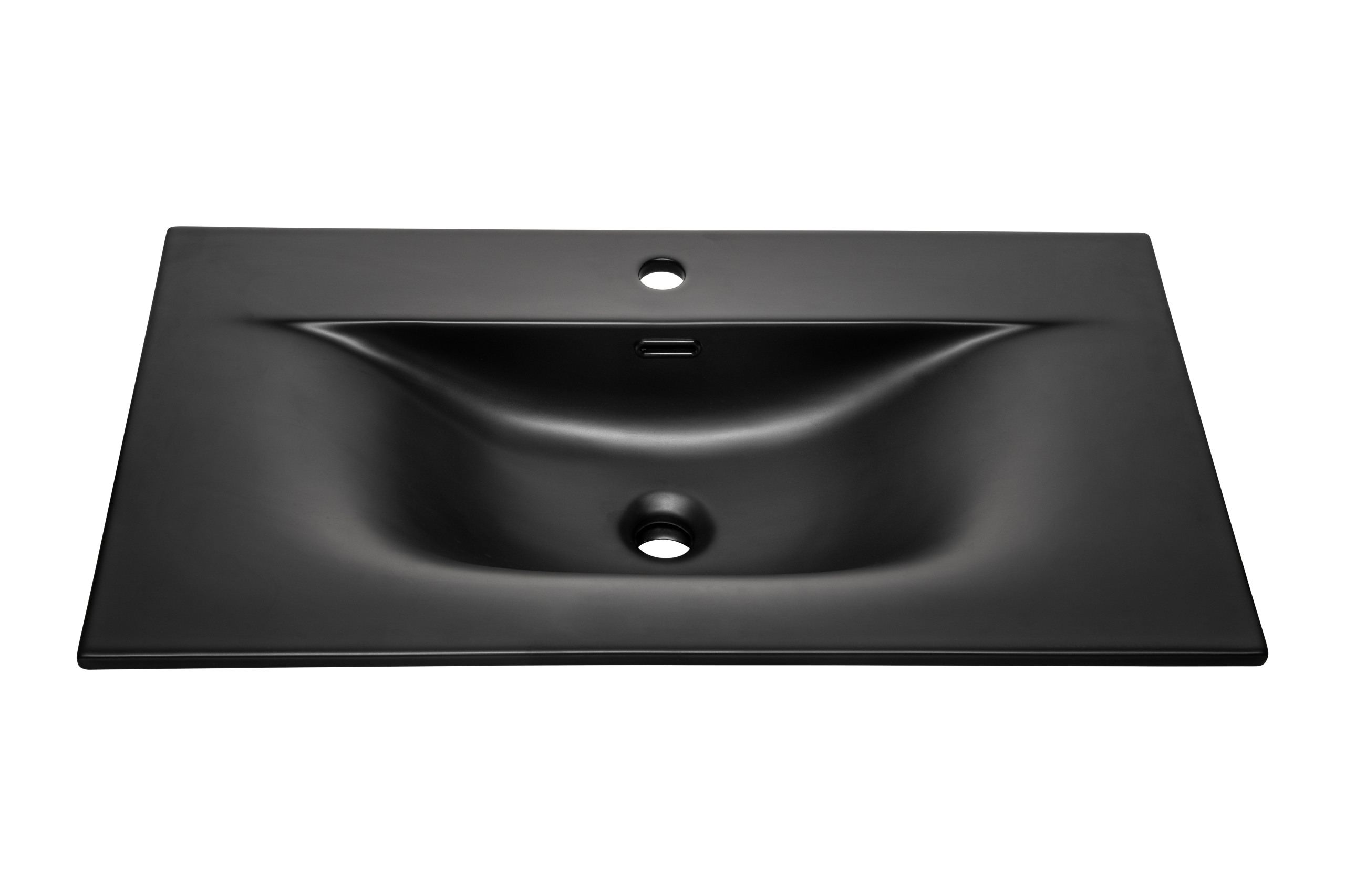 Sky Einzelbecken-Möbelwaschtisch, 80 cm Schwarz Matt