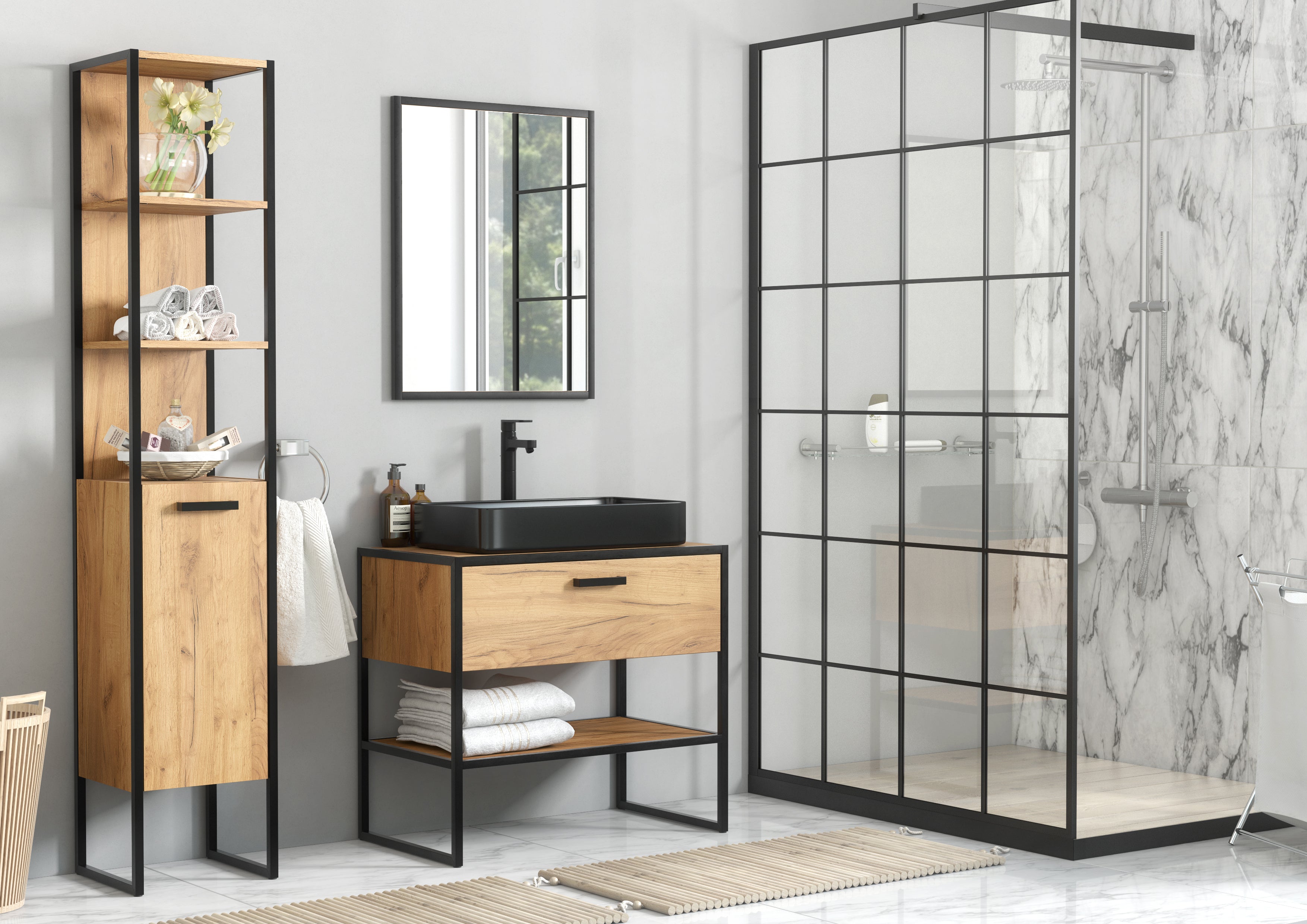Brooklin Waschbeckenschrank 90 cm, 1 Schublade