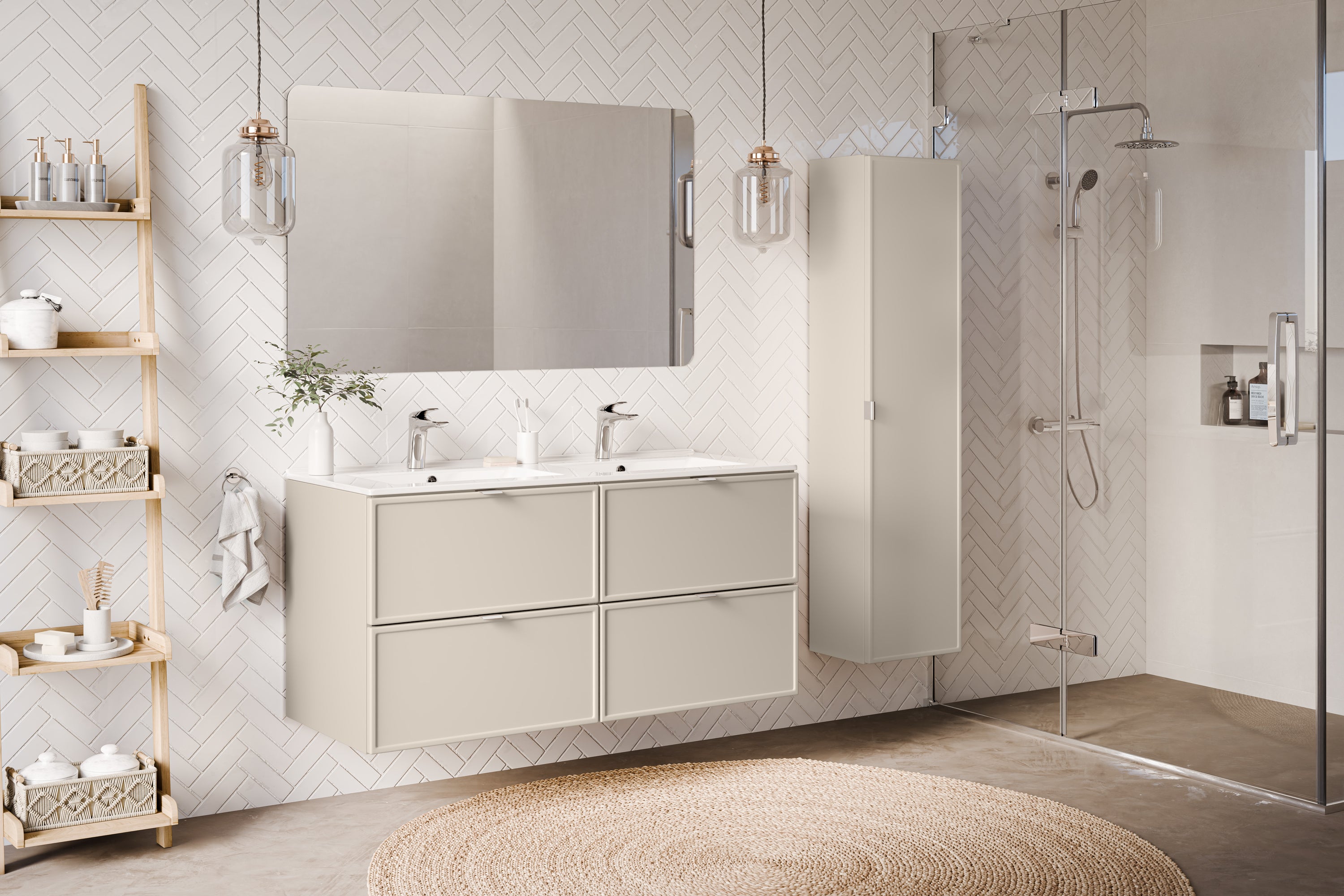 Bella Unterschrank für Waschbecken, 60 cm, 2 Schubladen
