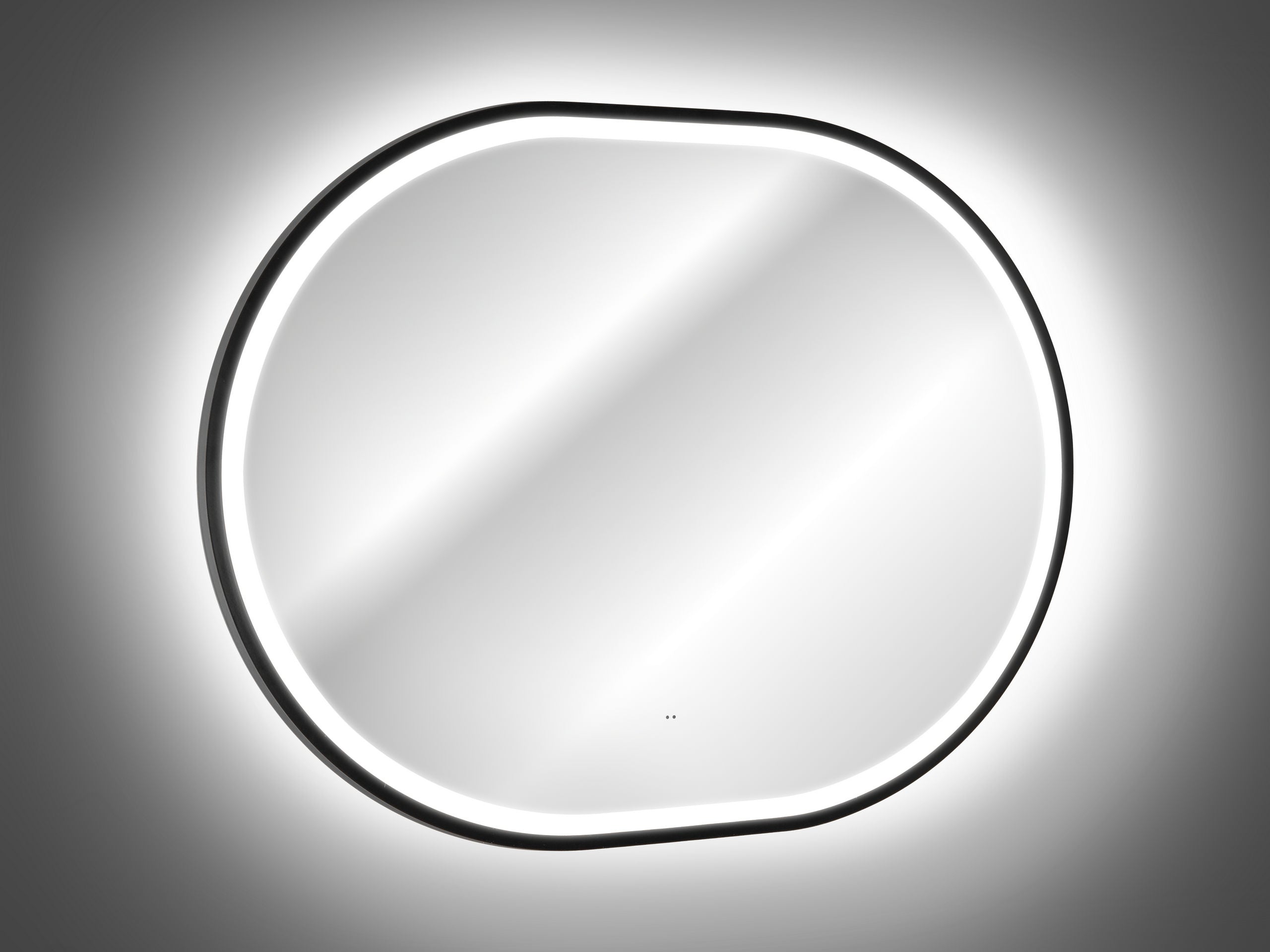 Lustro gerahmter LED-Spiegel Spiegel, Schwarz 70 x 4 x 90 cm