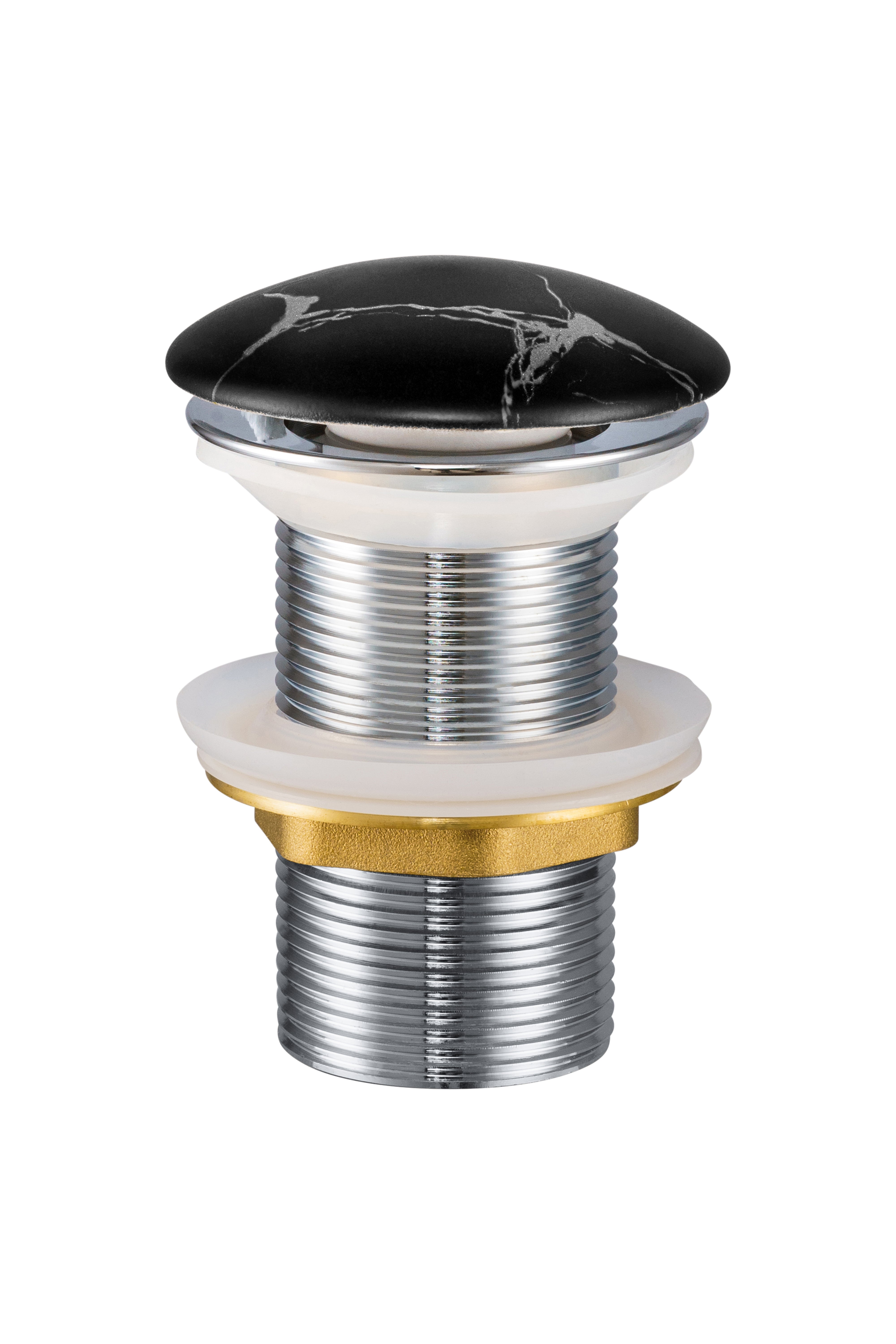 Click-Clack-Abflussstopfen für Waschbecken Schwarz Matt  x  x  cm (CLICK-CLACK T201M-B2-3)
