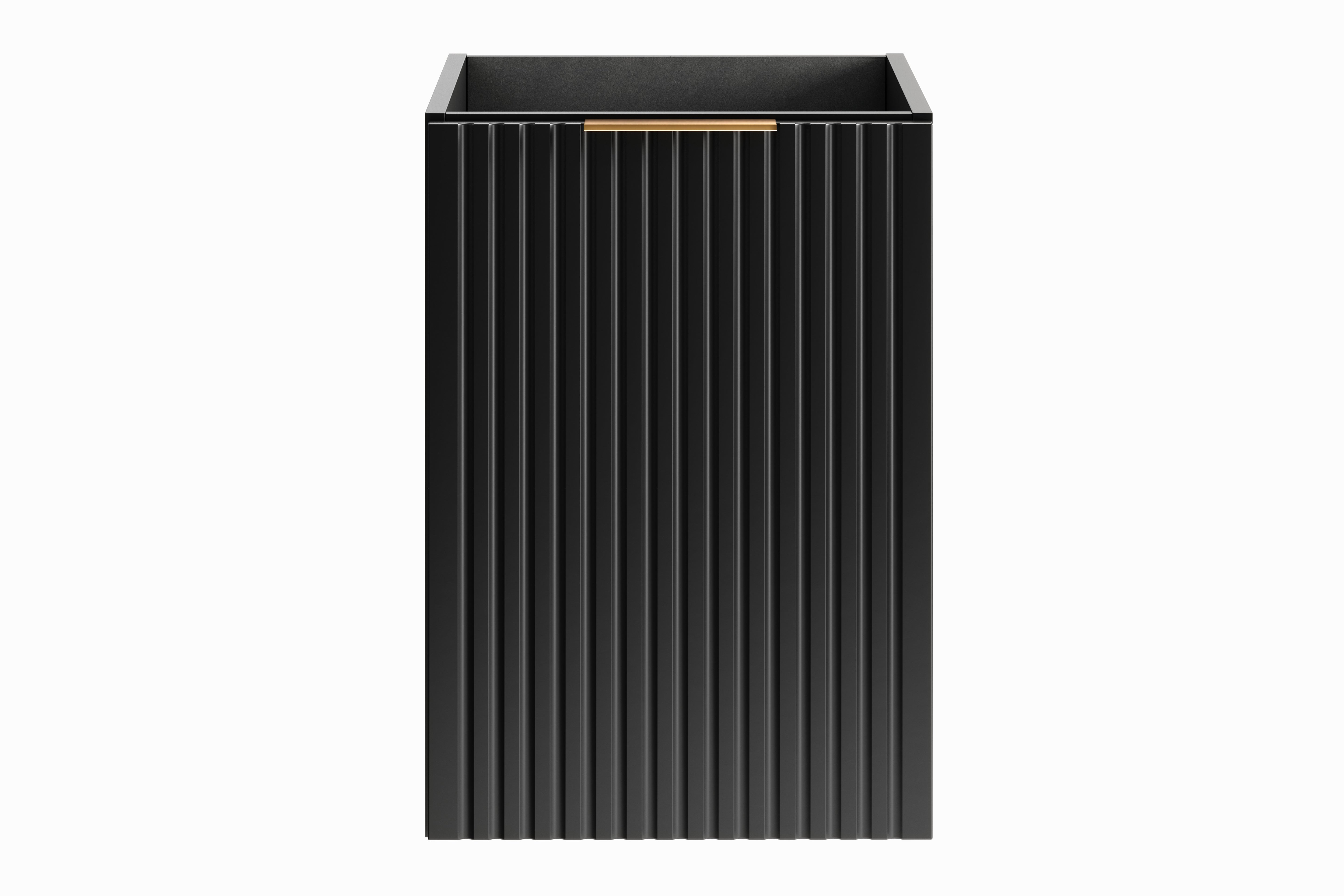 Adel Seitenschrank 40 cm mit Wäschekorb Schwarz Matt
