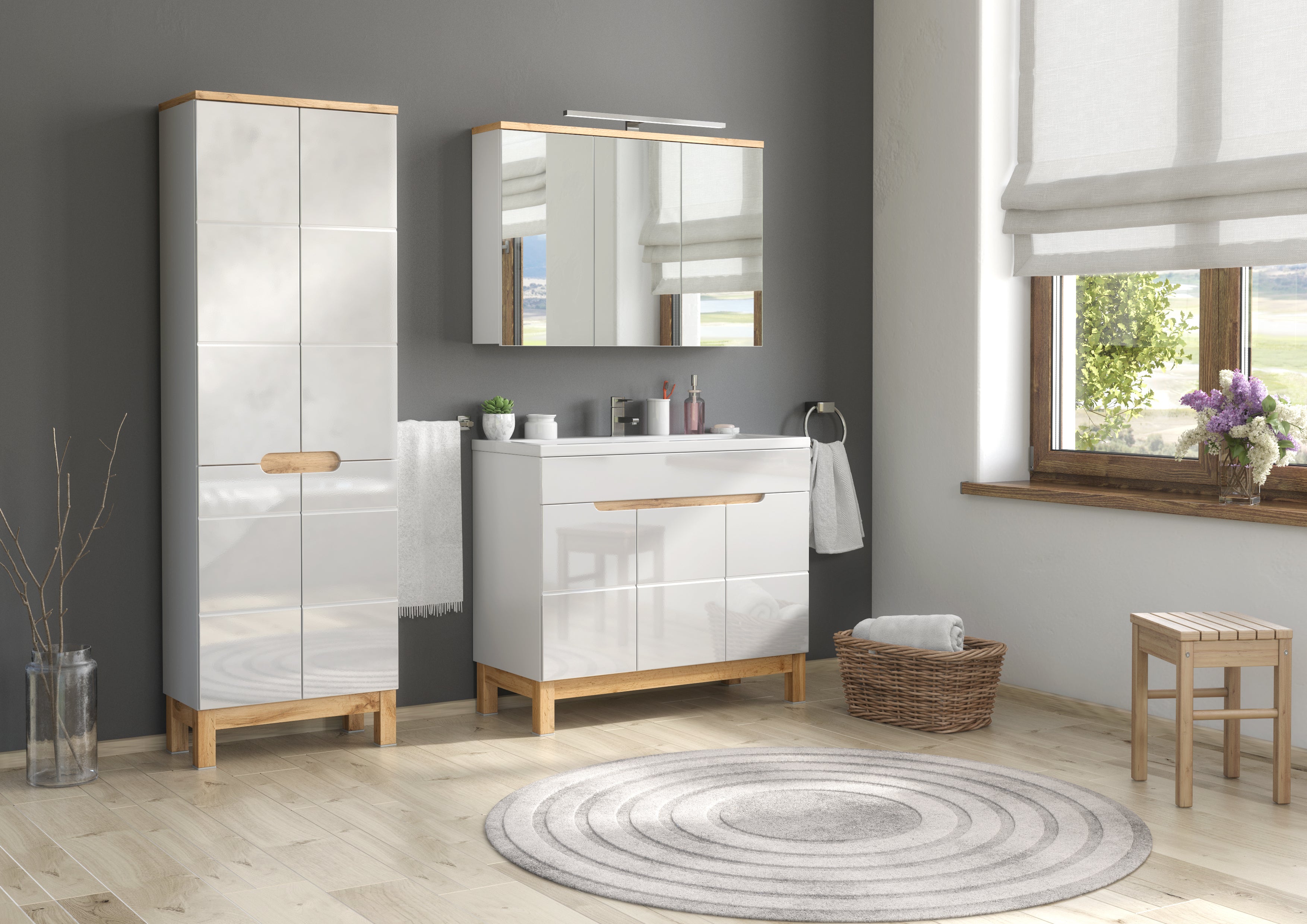 Bali Spiegelschrank 100cm 3 Türen