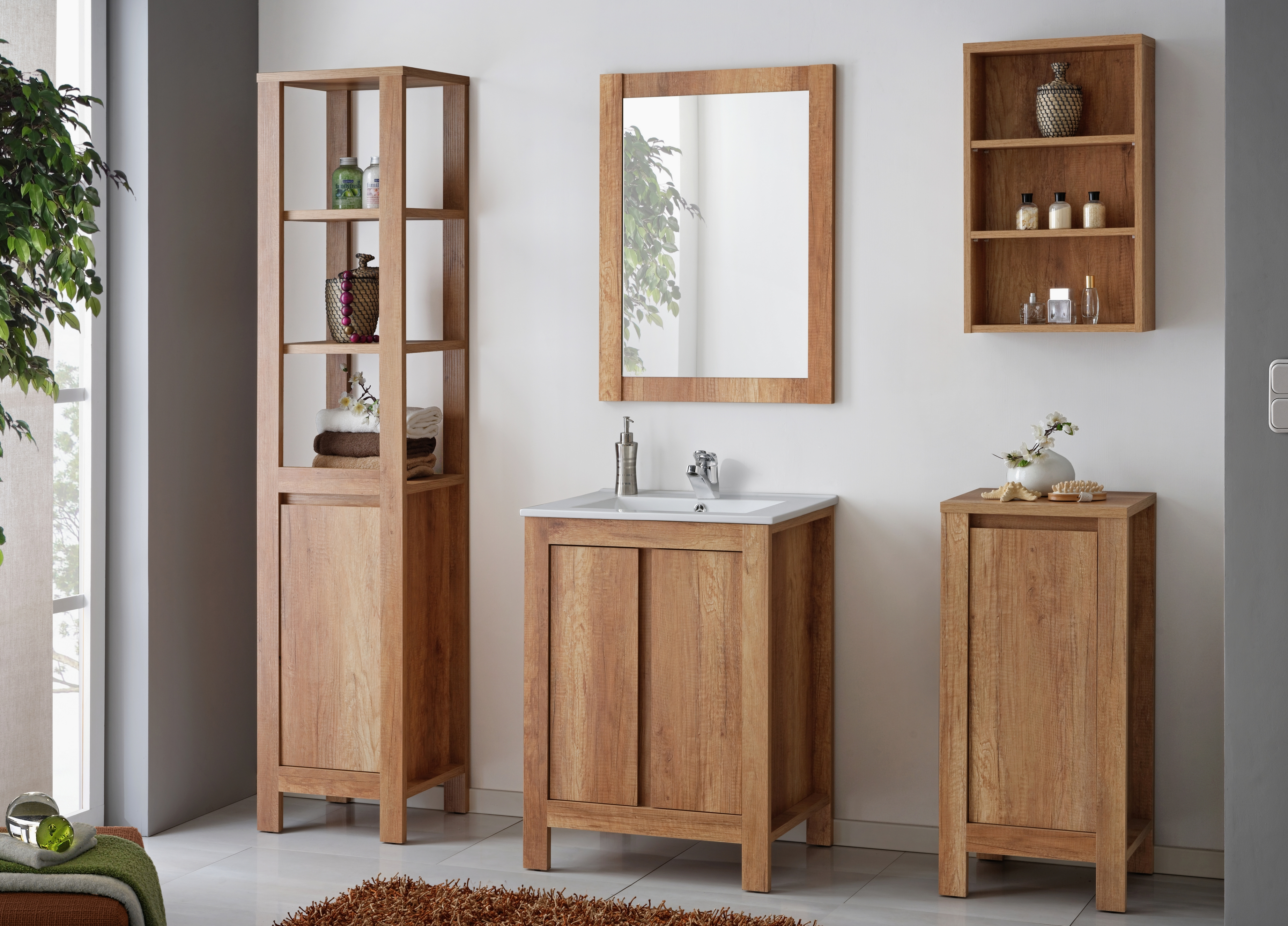 Klassischer Unterschrank für Waschbecken, 60 cm, 2 Türen