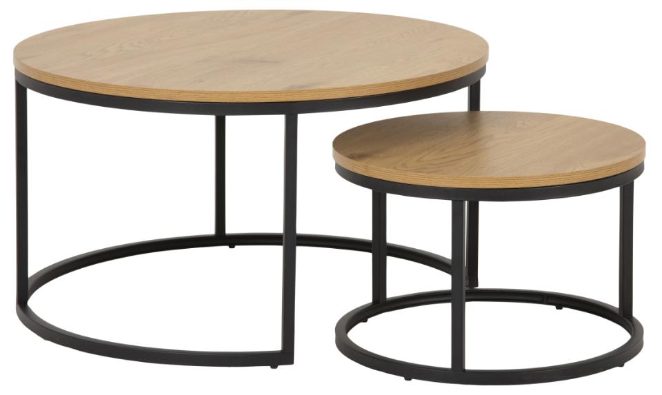 Runder Melamin Couchtisch Spiro Wildeiche