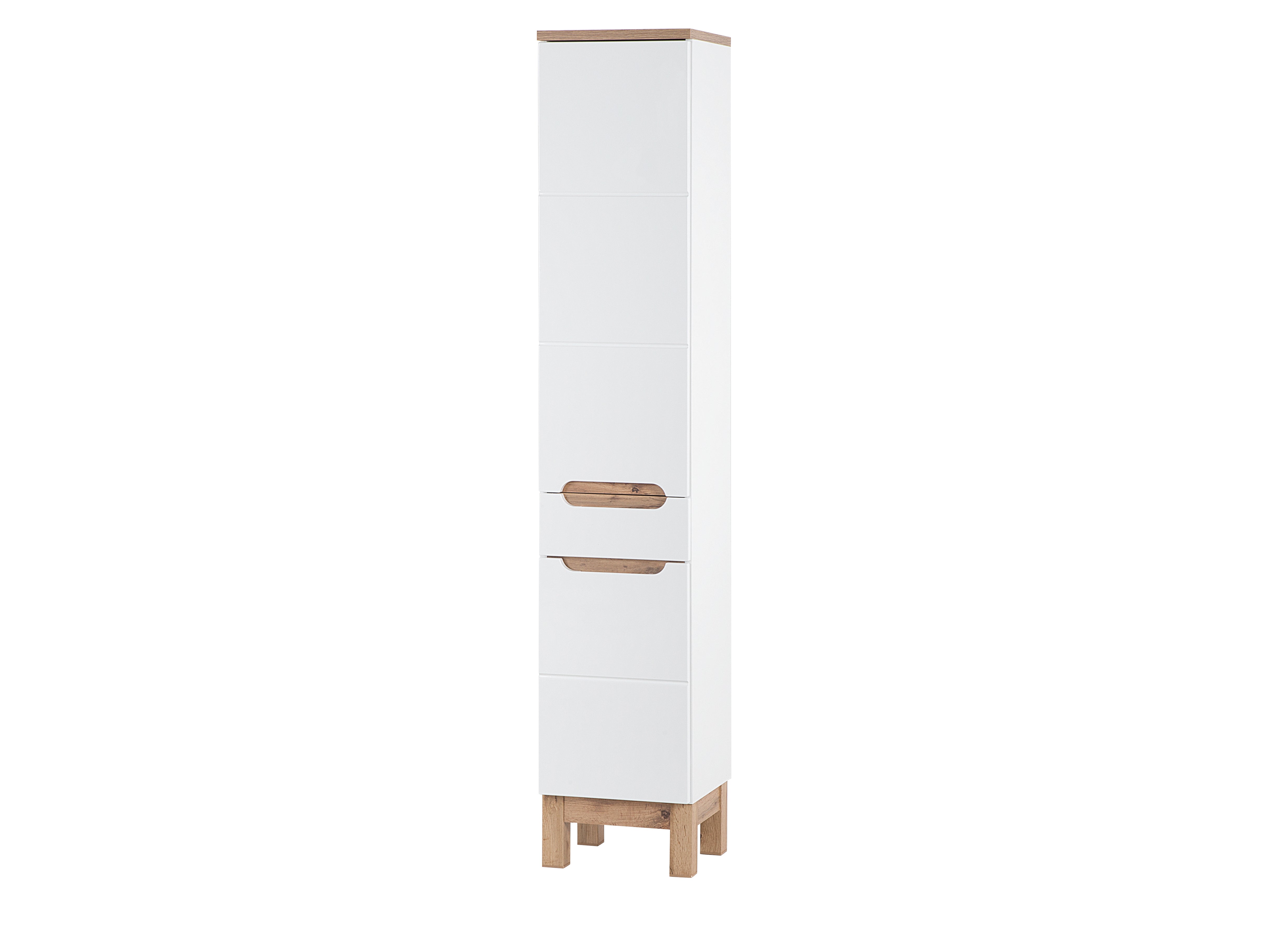 Bali Hochschrank, 2 Türen, 1 Schublade Weiß
