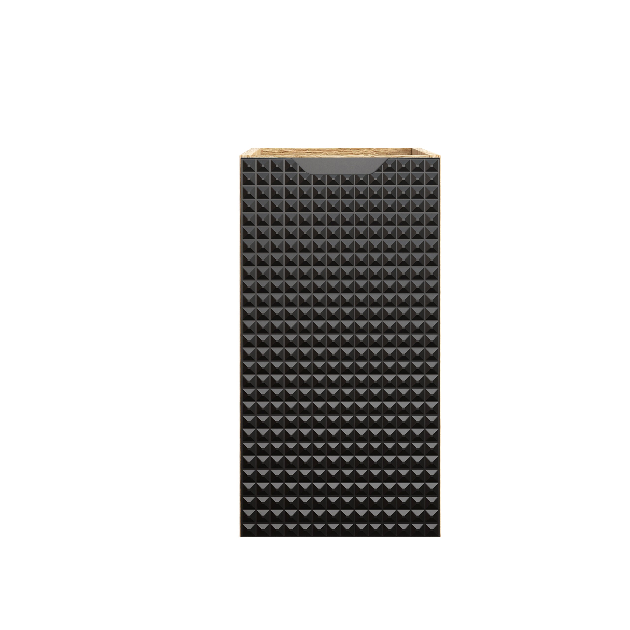 Luxor Seitenschrank 30 cm 1 Tür Schwarz Matt, Geölte Eiche