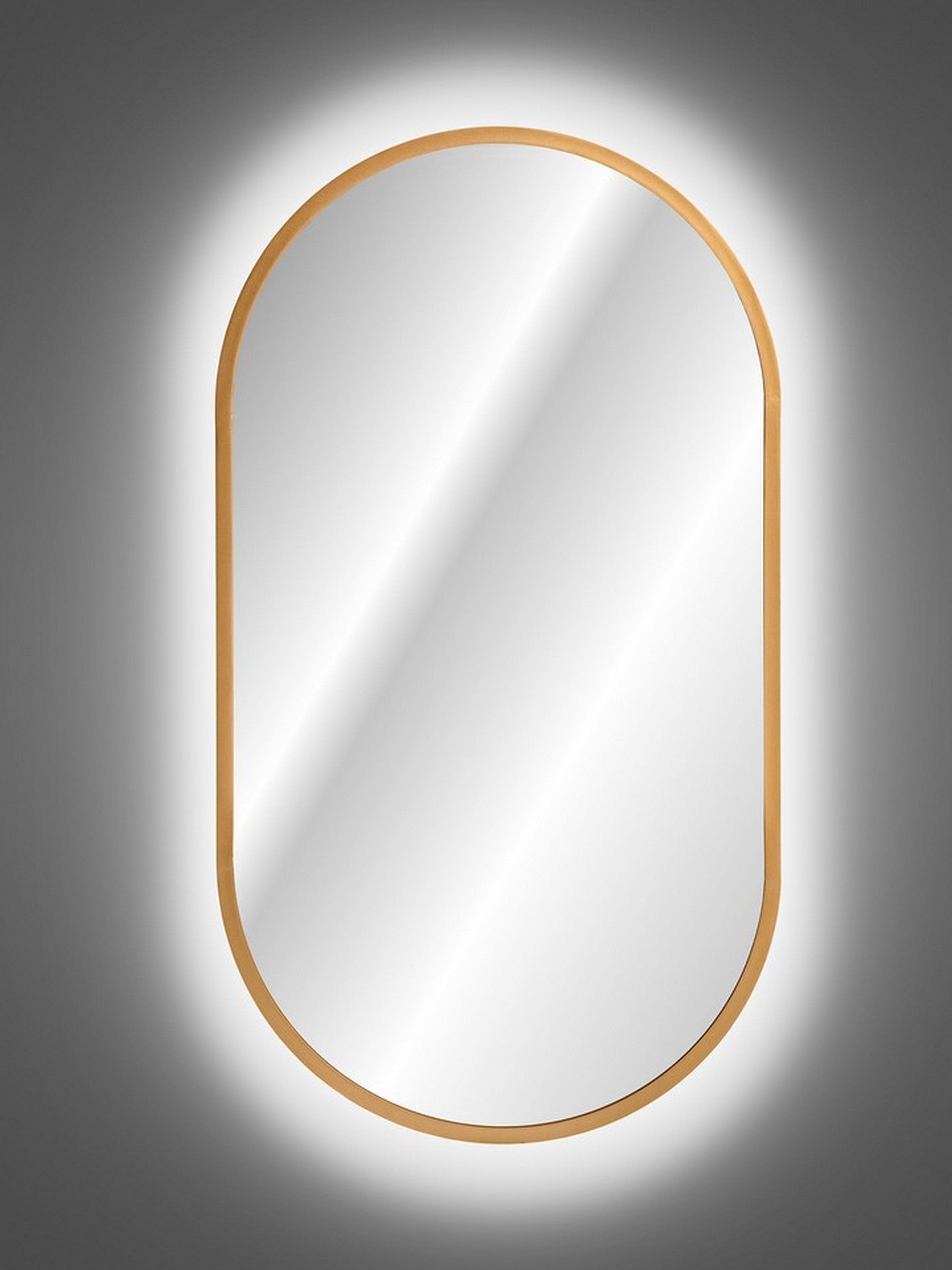 Lustro gerahmter LED-Spiegel Spiegel, Gold 50 x 1 x 90 cm
