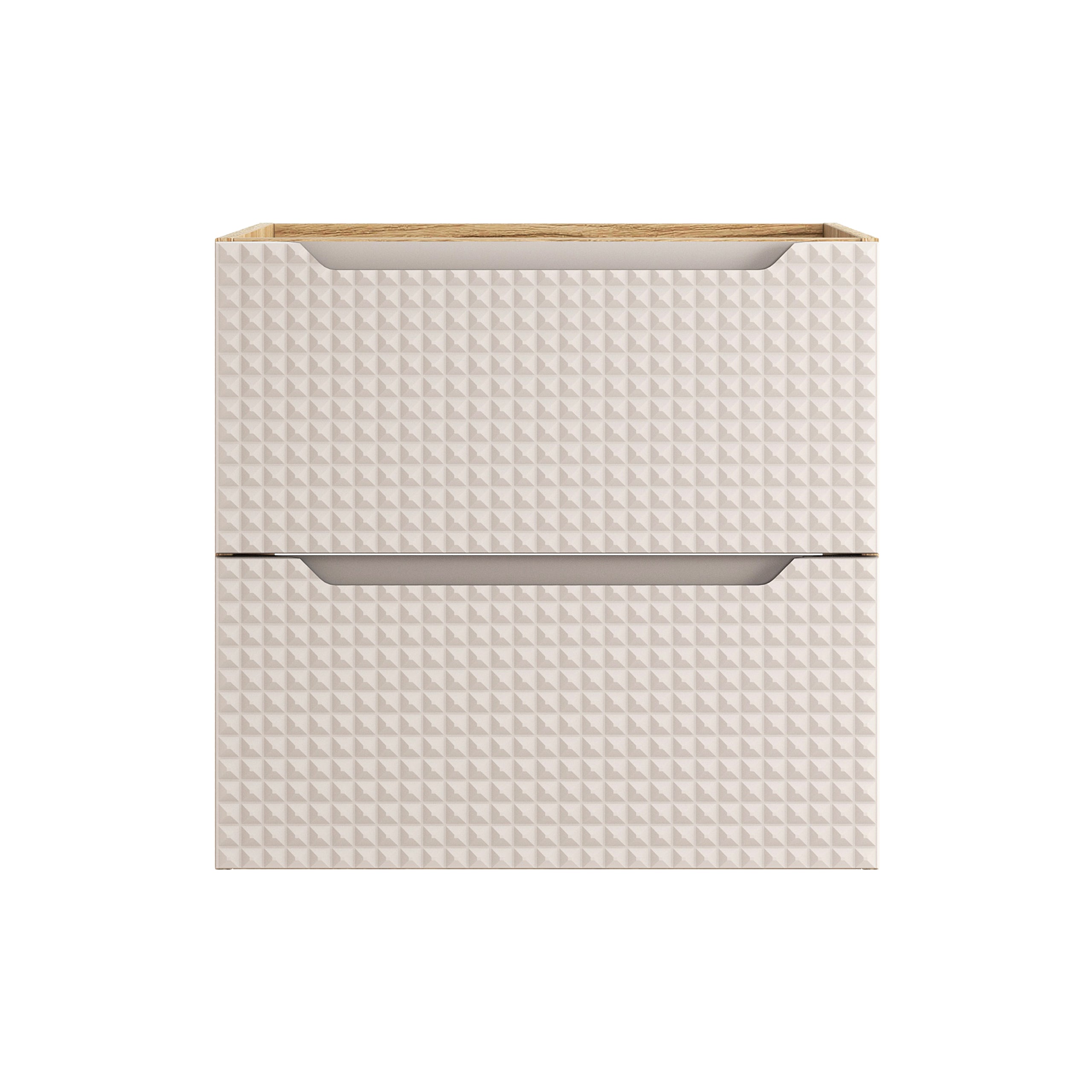 Luxor Unterschrank für Waschbecken, 60 cm, 2 Schubladen Beige, Eiche geölt