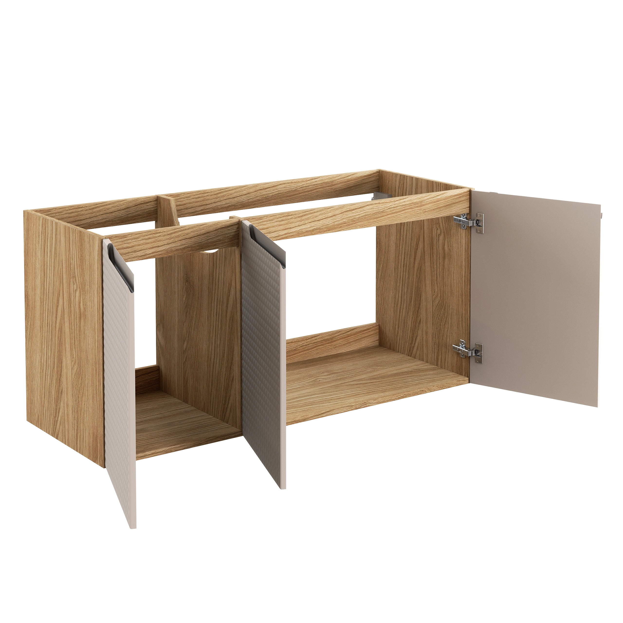 Luxor Waschbeckenunterschrank 120 cm 3 Türen Beige, Eiche geölt