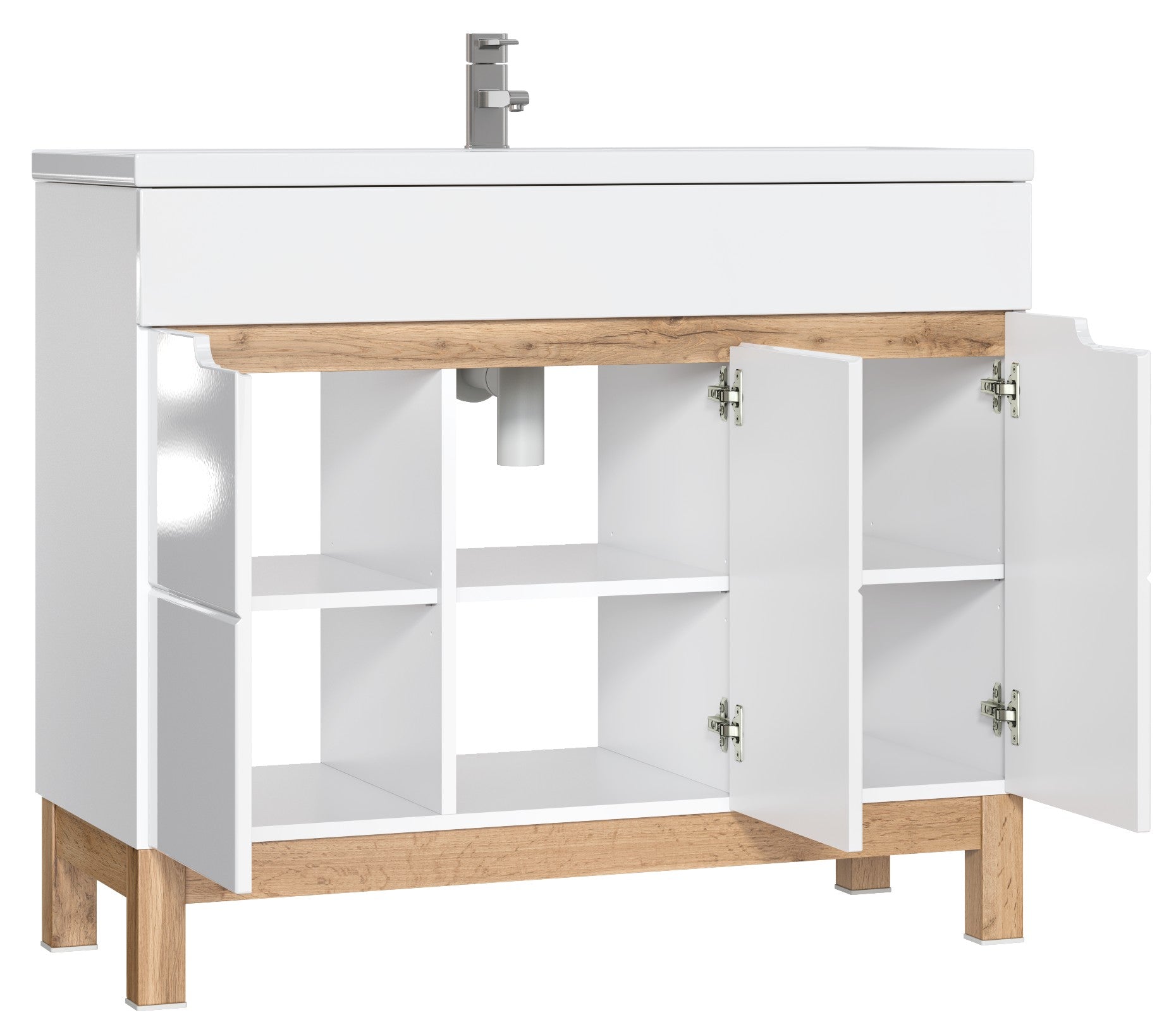 Bali Waschbeckenunterschrank 100 cm, 3 Türen