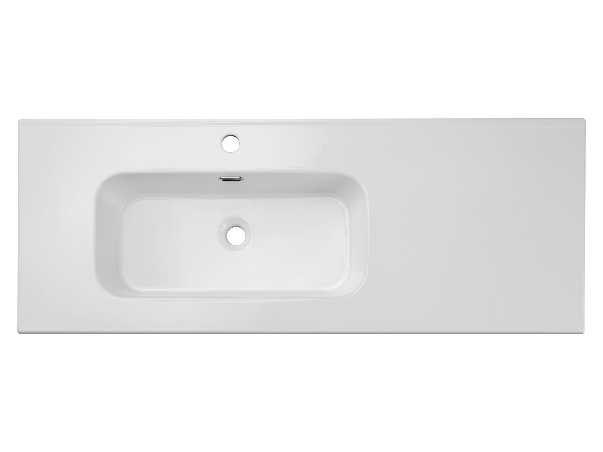 Go Einzelbecken-Möbelwaschtisch, 120 cm, mit Keramikplatte Weiß glänzend 121 x 46 x 17 cm (GO 2 120CM L DP ( E-8095-120L ))
