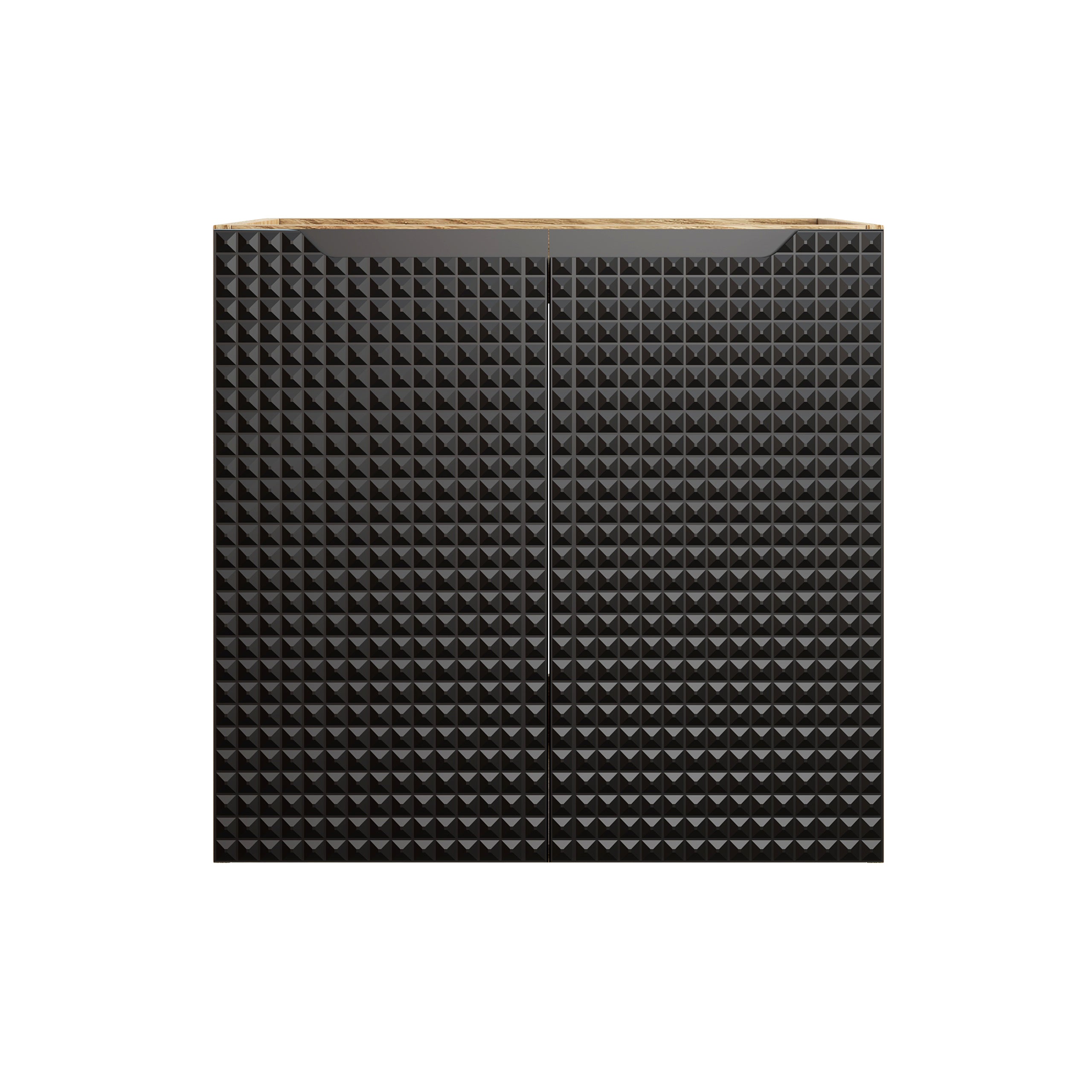Luxor Waschbeckenunterschrank 60 cm, 2 Türen Schwarz Matt, Geölte Eiche