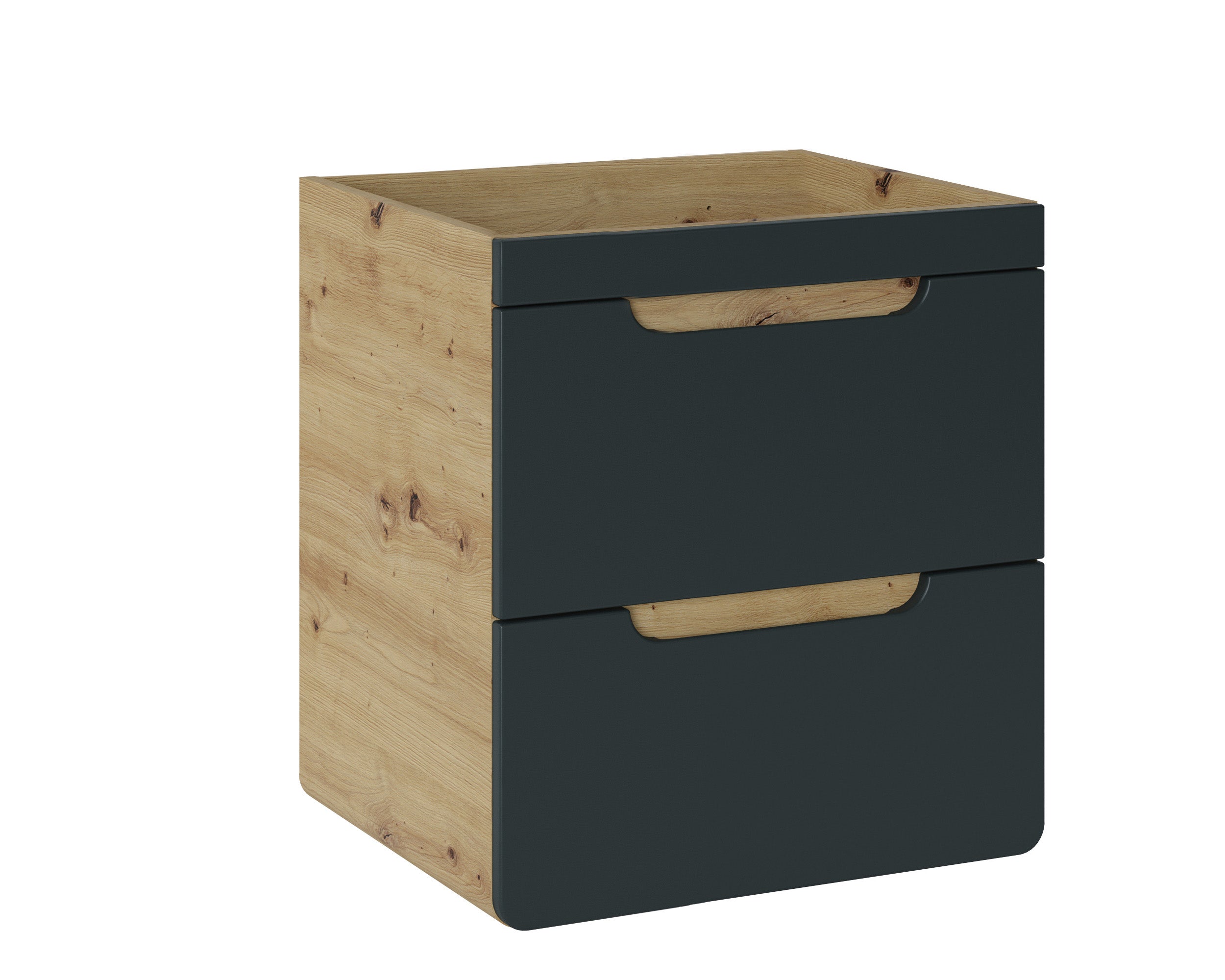 Aruba Unterschrank für Waschbecken, 50 cm, 2 Schubladen Craft Eiche, Cosmos Grey