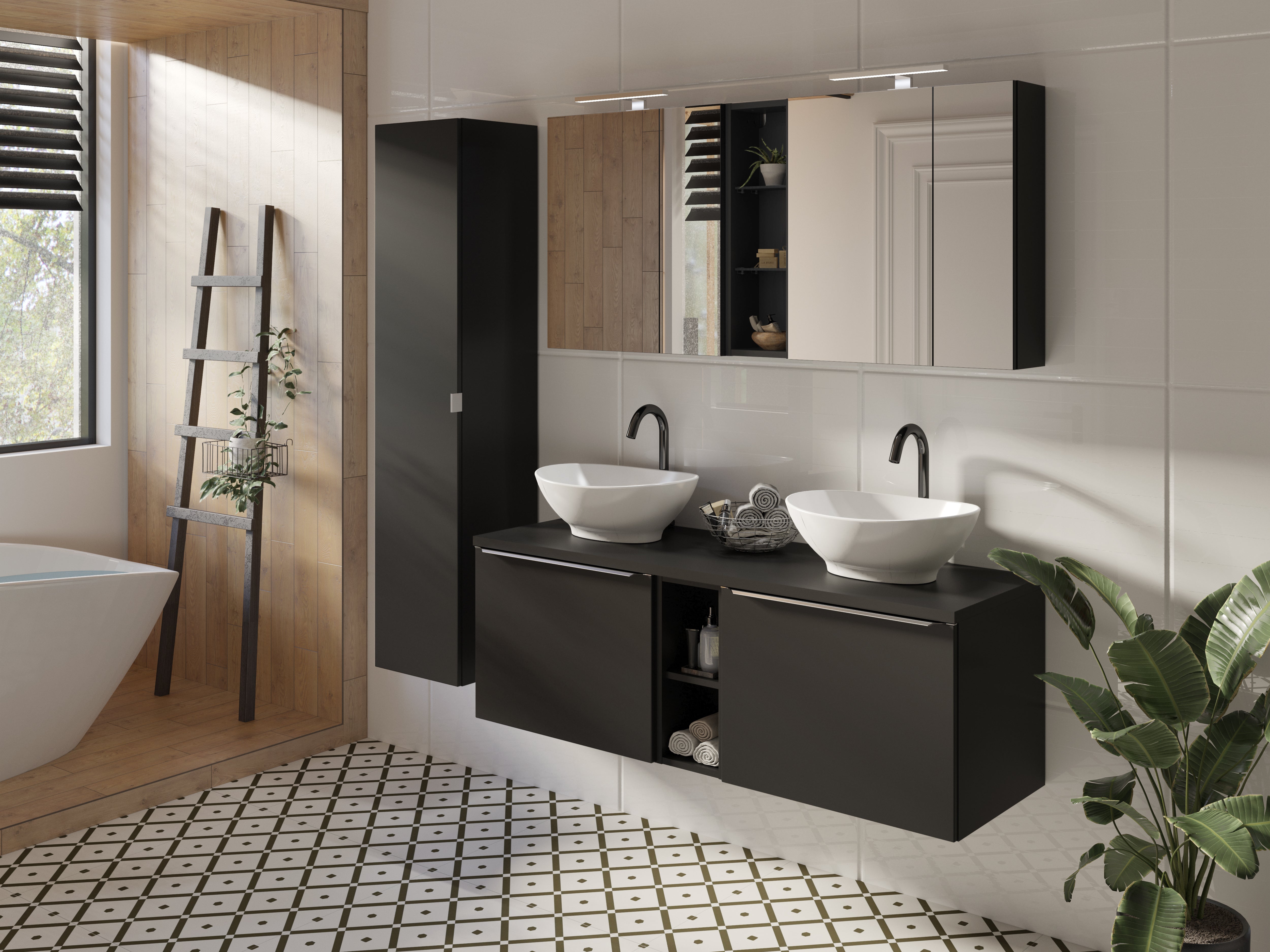 Santa Oberschrank 20 cm Schwarz Matt