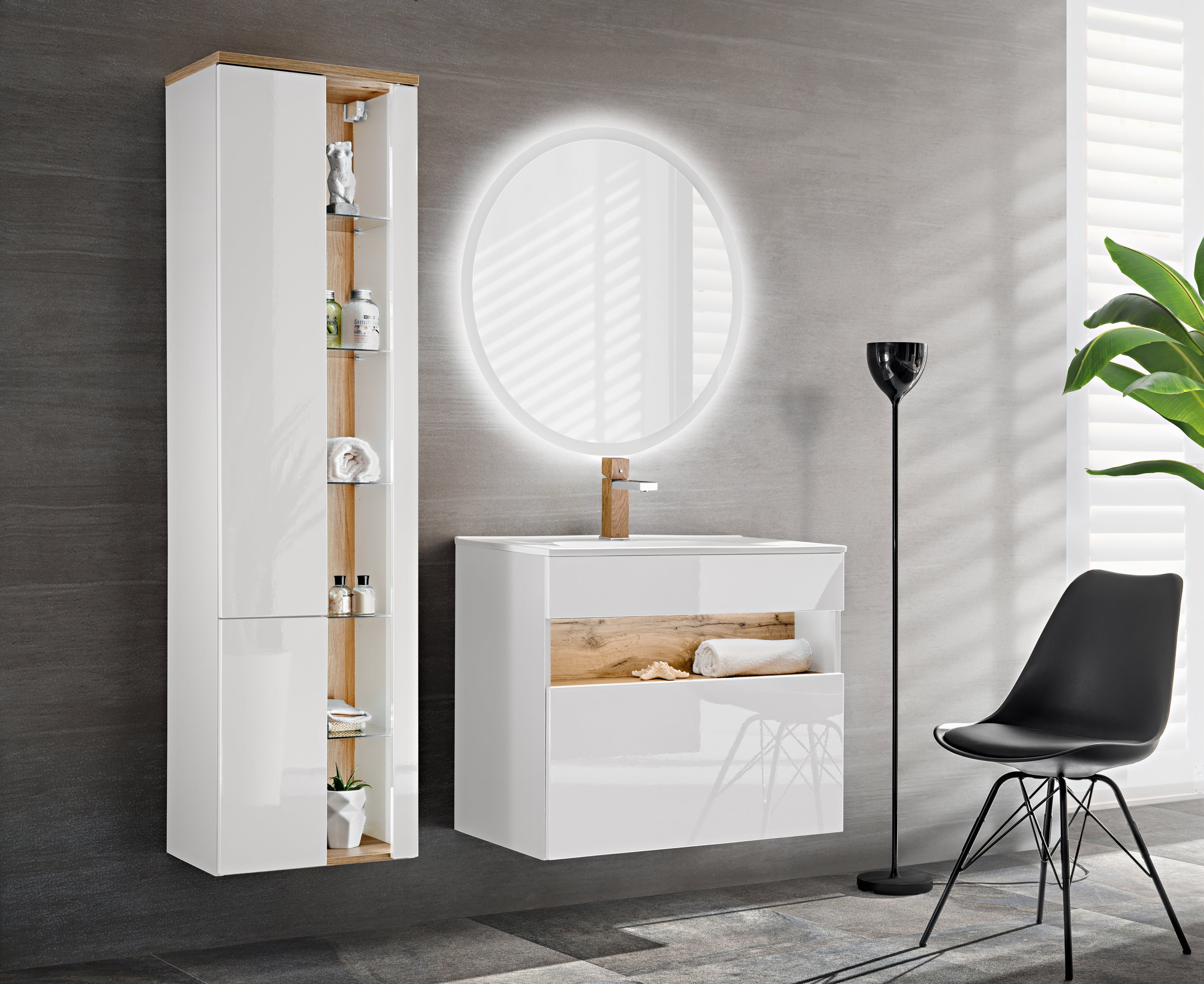 Bahama Waschbeckenunterschrank 80 cm, 1 Schublade