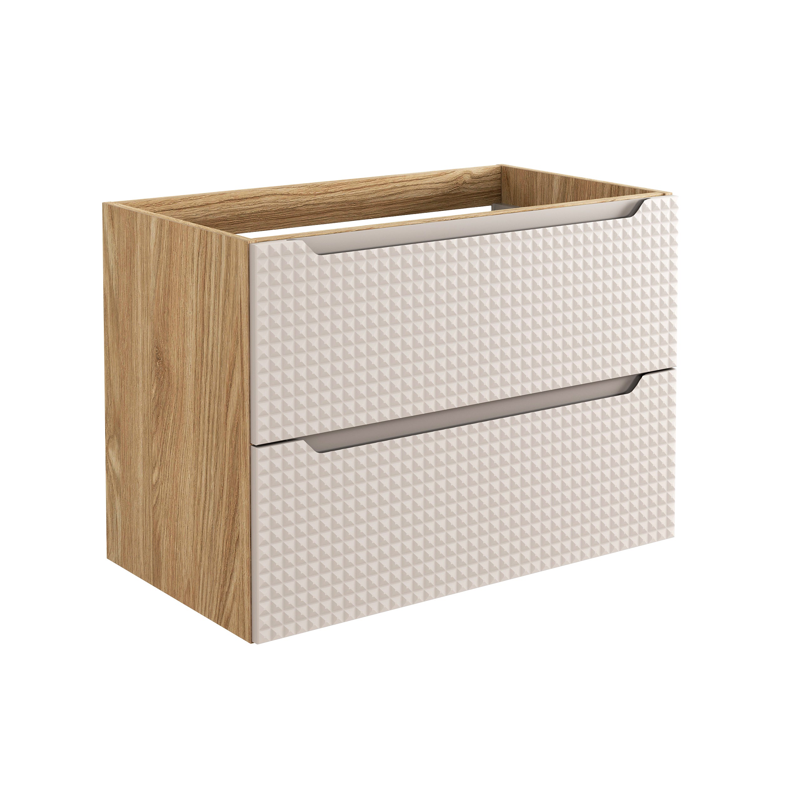 Luxor Unterschrank für Waschbecken, 80 cm, 2 Schubladen Beige, Eiche geölt